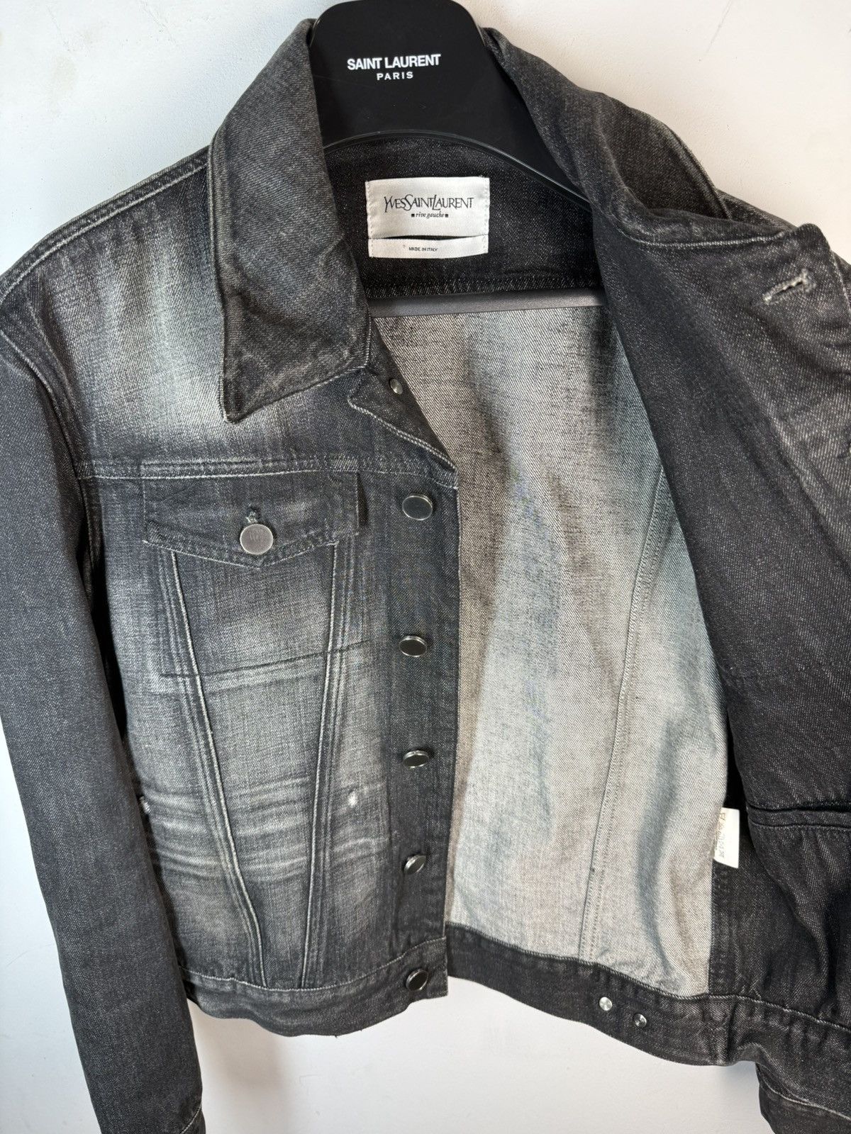 Yves Saint Laurent Tom Ford YSL Denim Jacket Black Italy Size US M / EU 48-50 / 2 - 5 Thumbnail