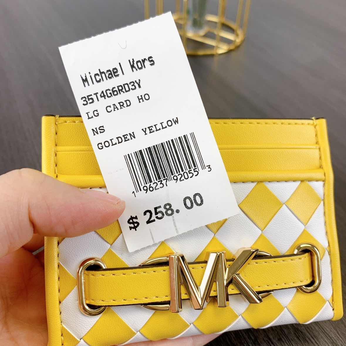 Michael Kors Michael Kors 35T4G6RD3Y Reed Large MK Logo Wallet IN YELLOW Size ONE SIZE - 6 Thumbnail