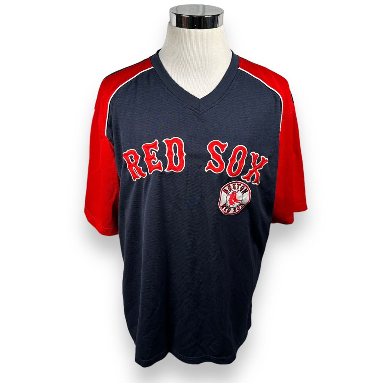 MLB Boston Red Sox Dynasty Jersey Shirt Blue Red V Neck XL Size US XL / EU 56 / 4 - 1 Thumbnail