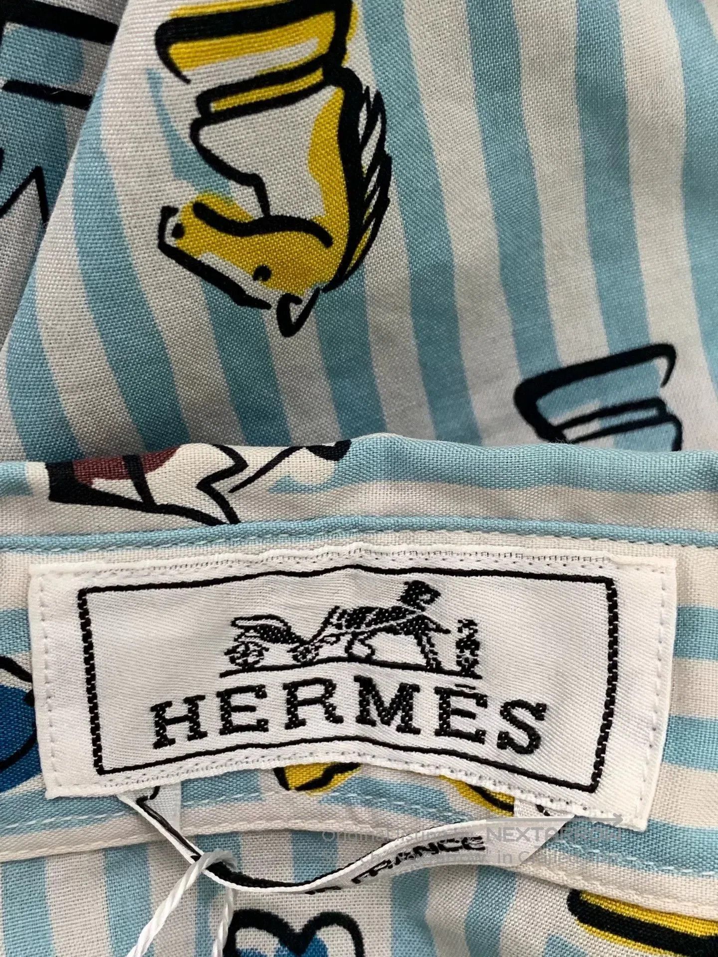 Hermes Hermes Blue Stripe Horse Print Shirt. Size US M / EU 48-50 / 2 - 4 Thumbnail