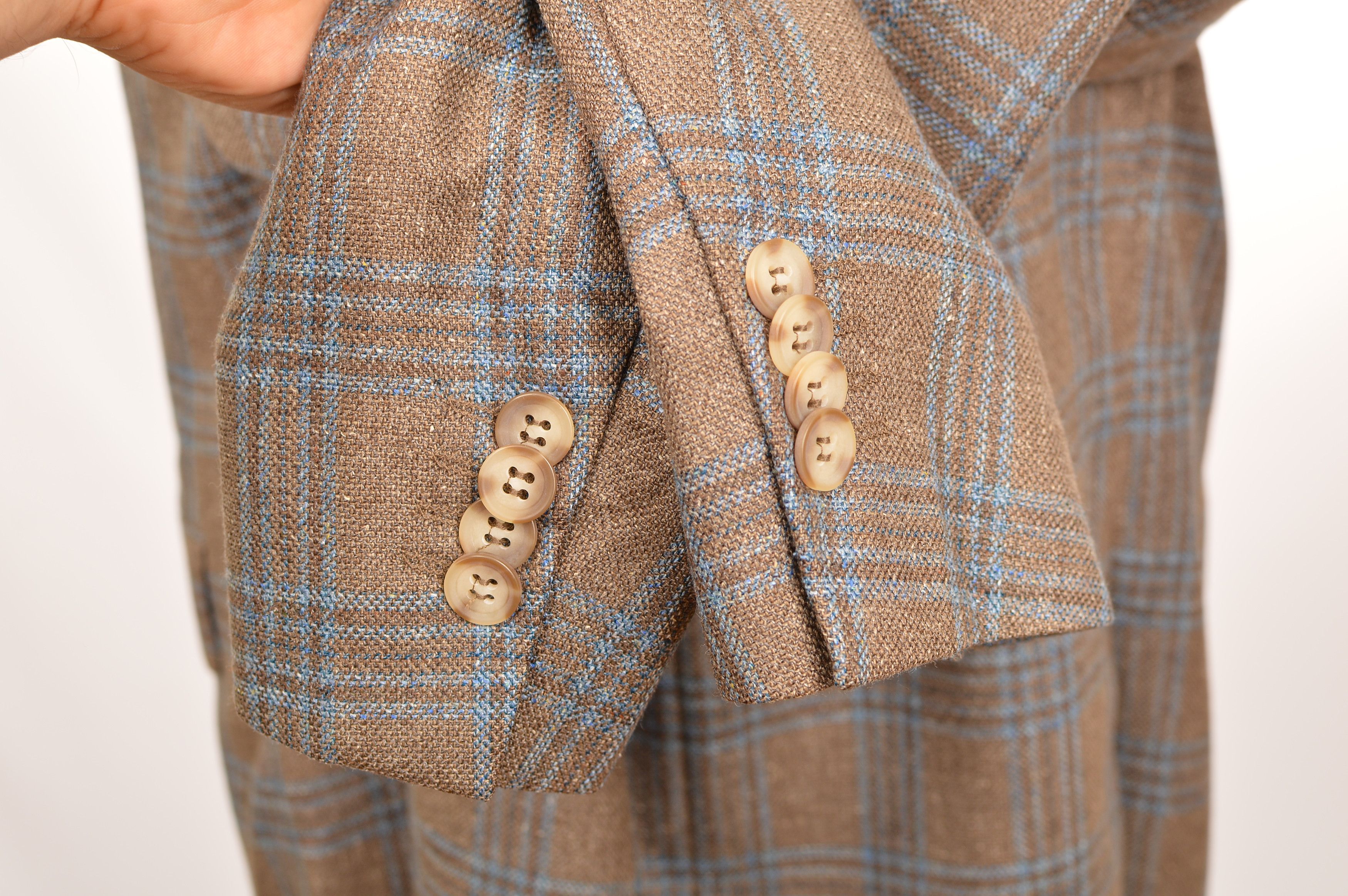 Other SOR Silk Wool Brown Check 2-Button Blazer Jacket Size 50R - 3 Thumbnail