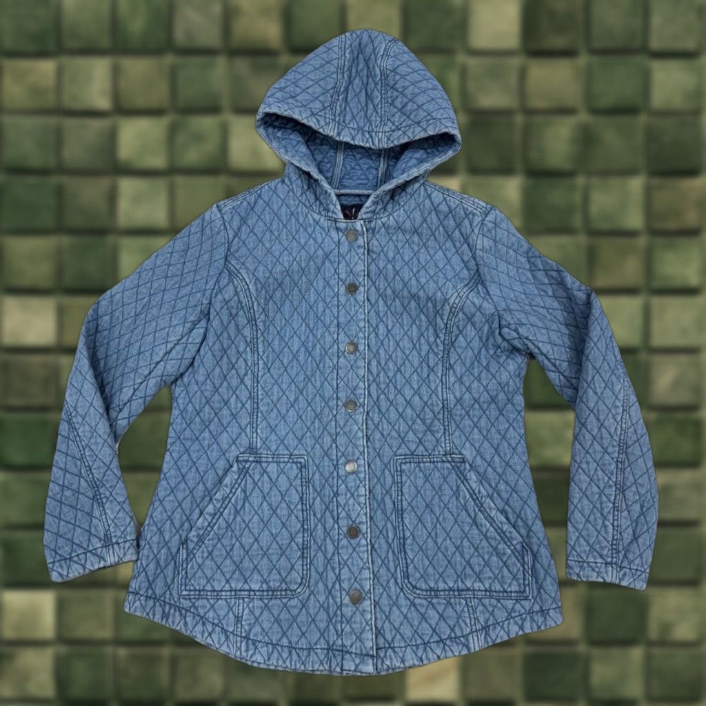 Isaac Mizrahi Isaac Mizrahi Live Barn Chore Denim Quilted Hooded Jacket Women’s Small Size S / US 4 / IT 40 - 1 Thumbnail