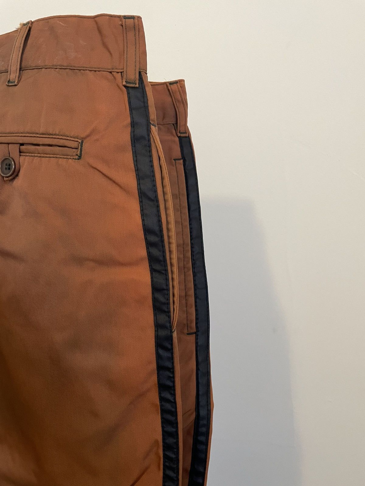 Helmut Lang 1996 Burnt Orange Nylon Stripe Trousers Size US 30 / EU 46 - 13 Thumbnail