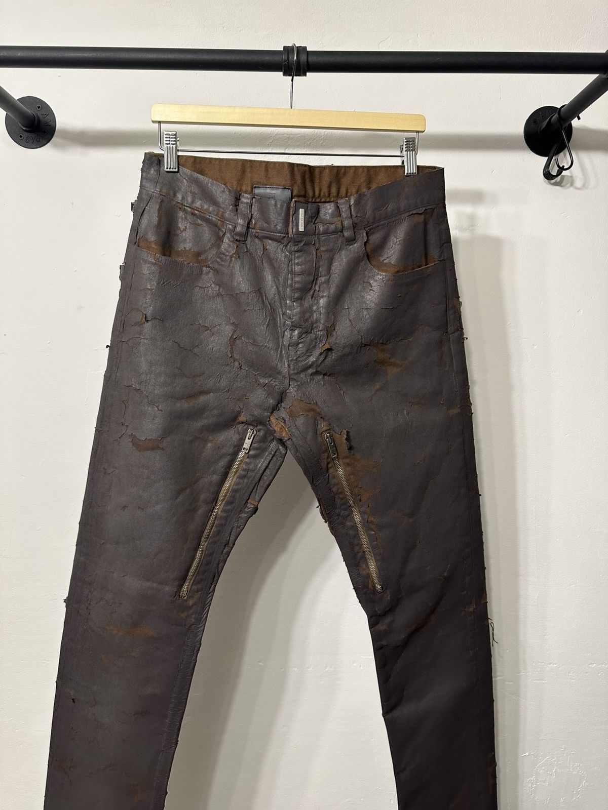 Givenchy Givenchy Crackled Zip Jeans Size US 31 - 2 Thumbnail