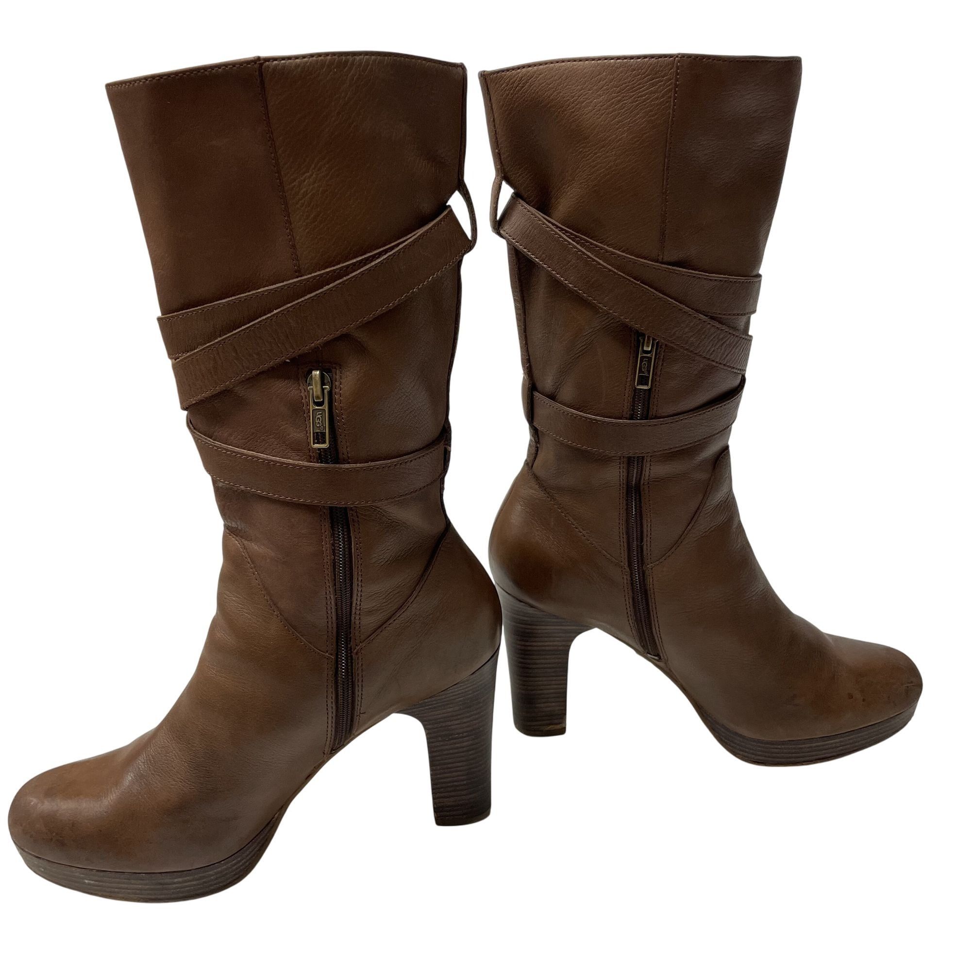 Ugg UGG 1004150 Jardin Leather PLATFORM High Heel Boots Size US 10 / IT 40 - 6 Thumbnail