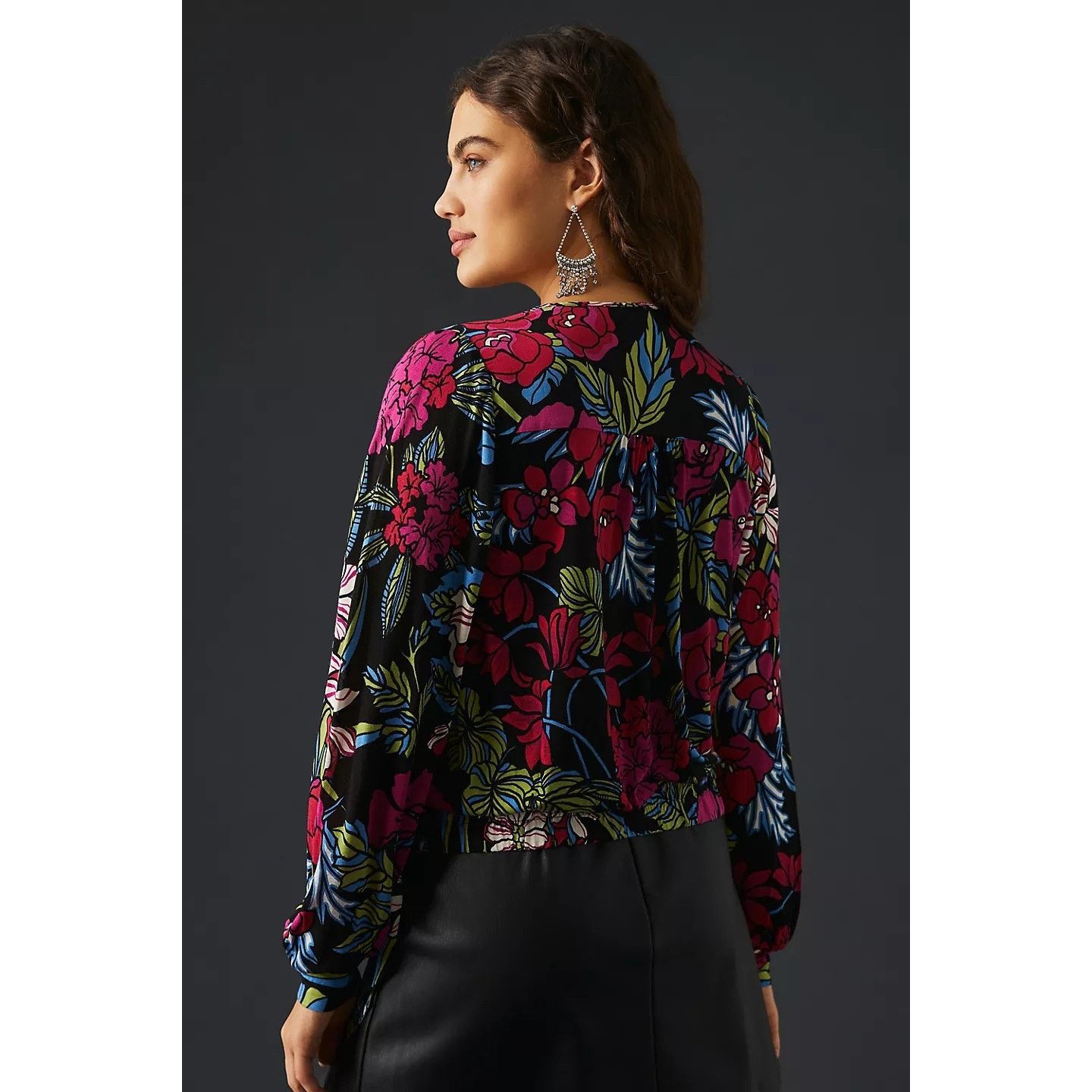 Anthropologie New Anthropologie Tiny Finley V-Neck Top $98 X-SMALL Floral Size XS / US 0-2 / IT 36-38 - 3 Thumbnail