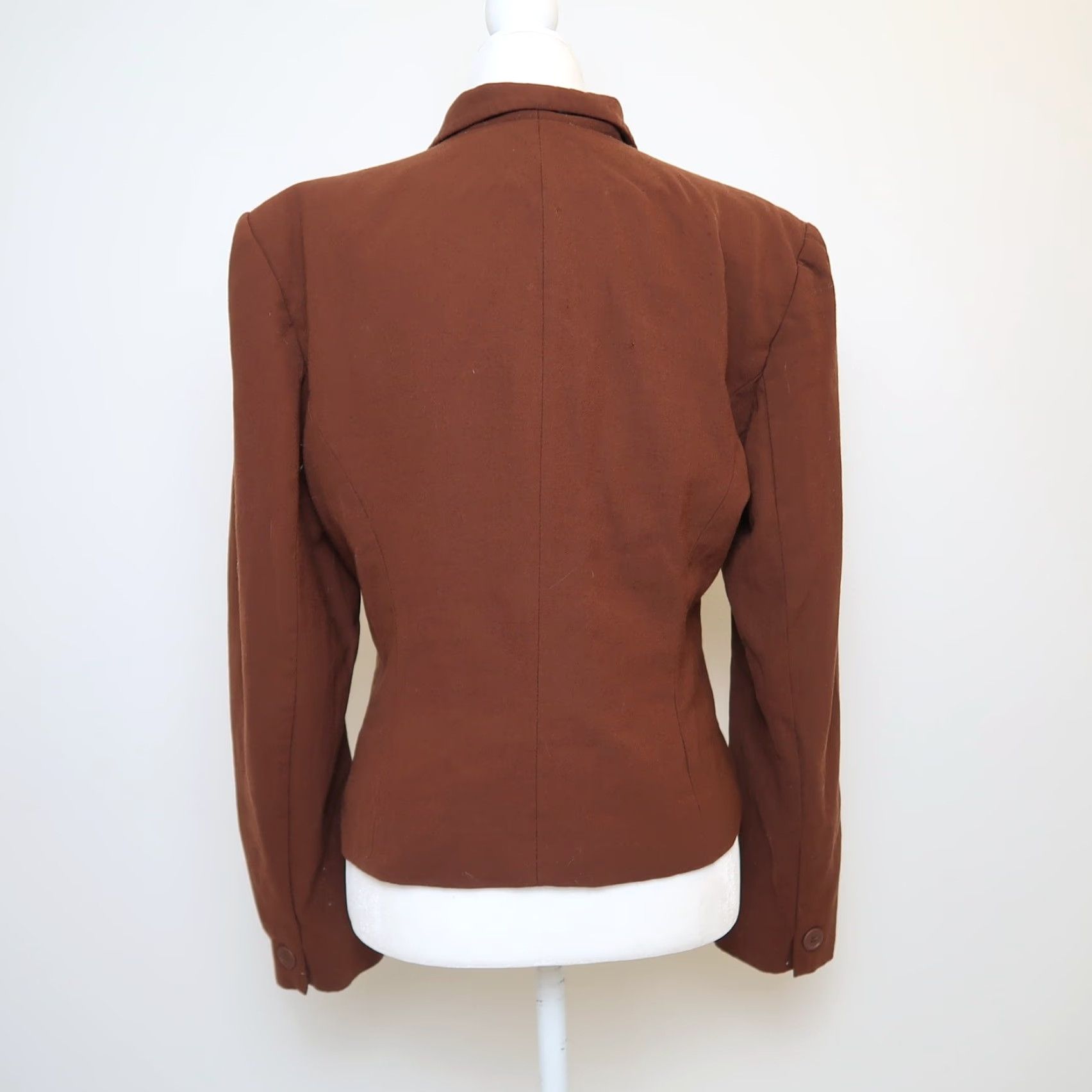 Jones New York VINTAGE Jones New York chocolate brown wool blazer jacket 10 Jacket 90s Military Size L / US 10 / IT 46 - 3 Thumbnail