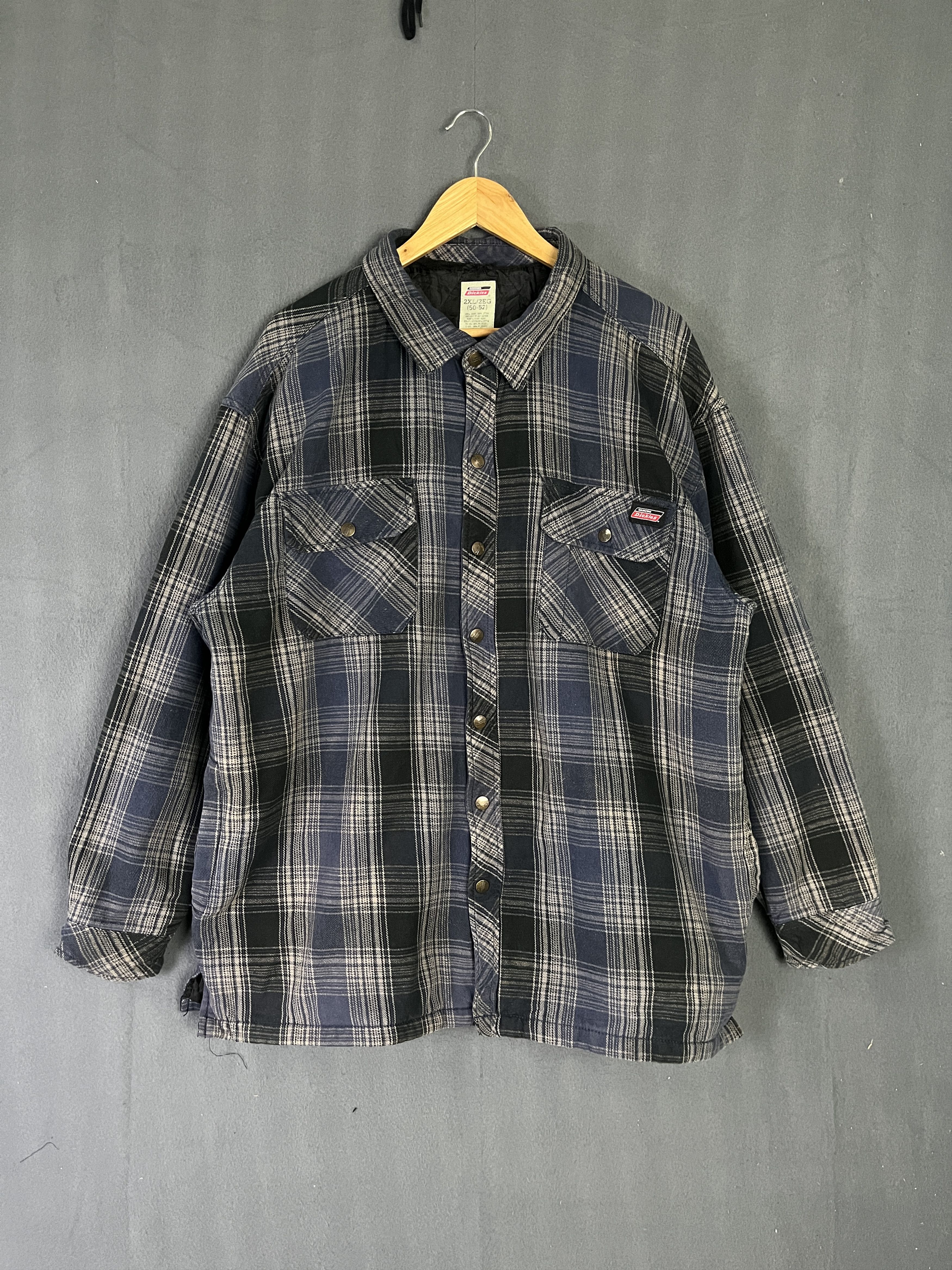 Dickies × Flannel × Vintage Vintage Dickies Padded Quilted Lined Shirt Plaid Work Jacket Size US XXL / EU 58 / 5 - 1 Thumbnail