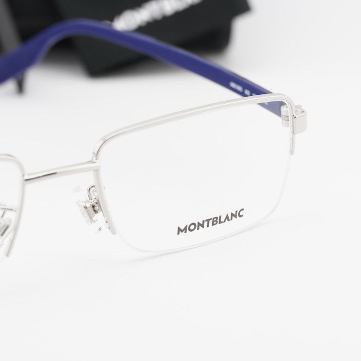 Montblanc Montblanc MB0188O 005 Eyeglasses Silver 57mm Rectangle Frame Size ONE SIZE - 6 Thumbnail