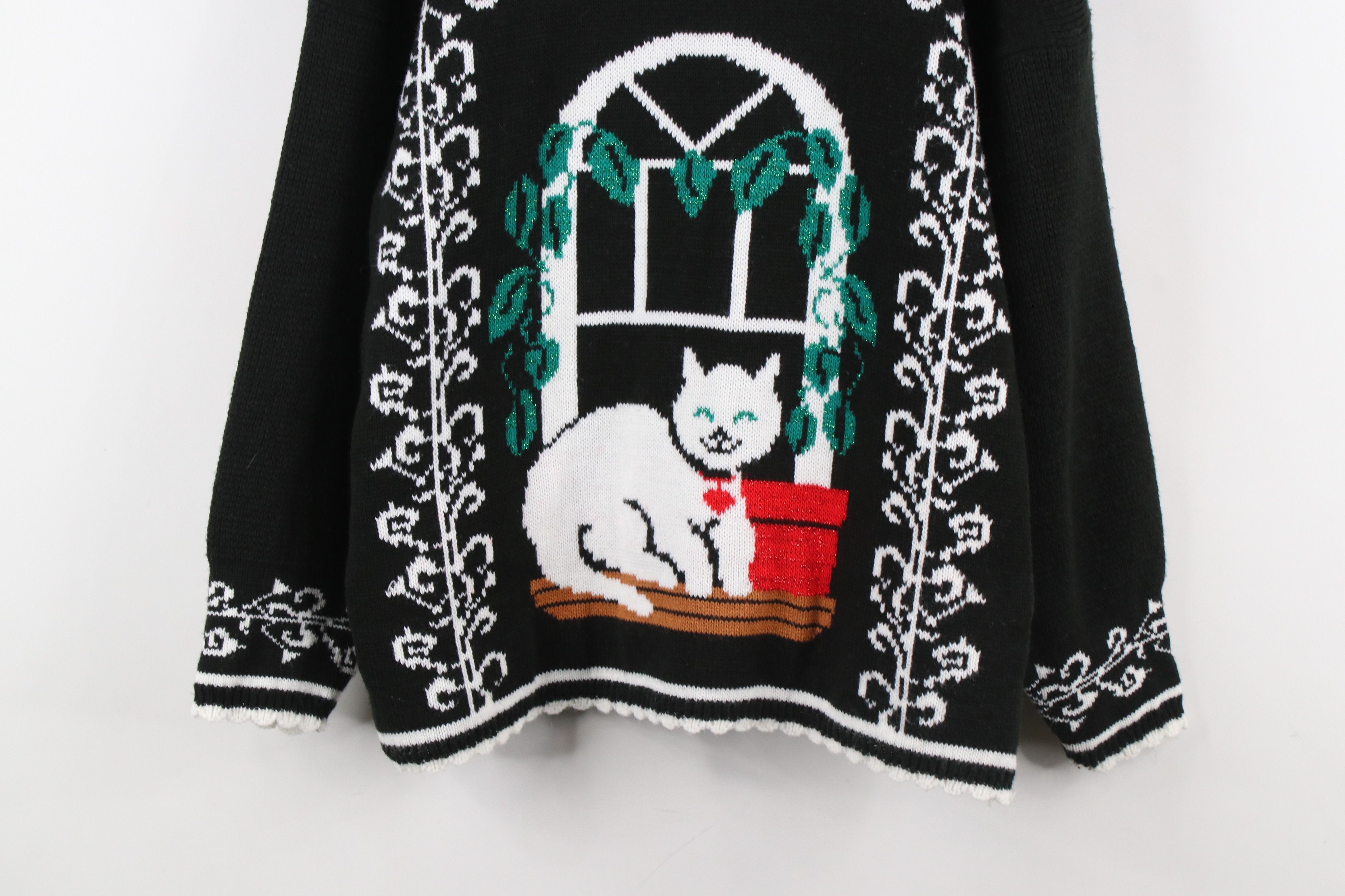 Vintage Vintage 90s Streetwear House Cat Kitten Knit Sweater USA Size L / US 10 / IT 46 - 3 Thumbnail