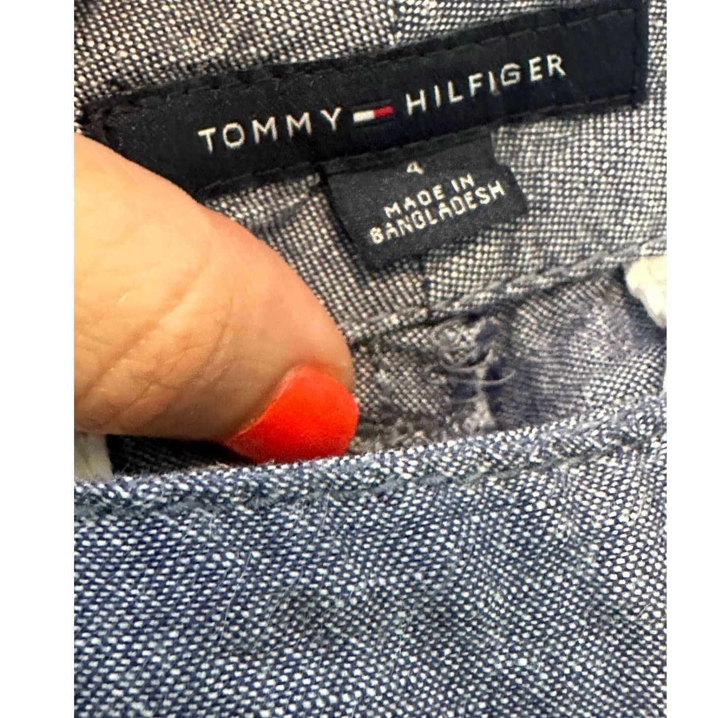 Tommy Hilfiger Tommy Hilfiger blue linen wide legs casual pants size 4 Size 27" / US 4 / IT 40 - 3 Thumbnail