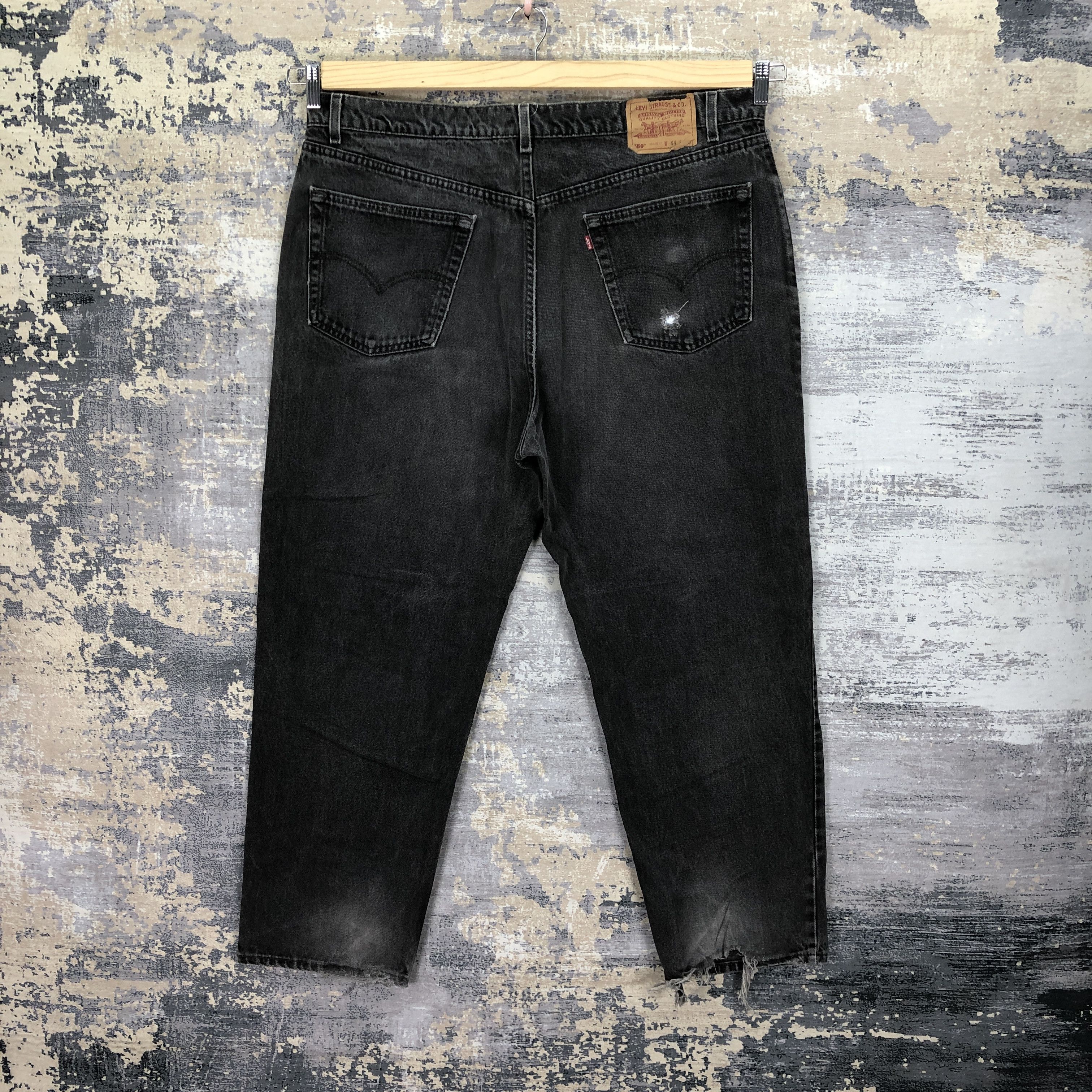 Levi's Vintage 90s Levis Stonewash Black Jeans Levi's Faded Denim Size US 42 / EU 58 - 2 Thumbnail
