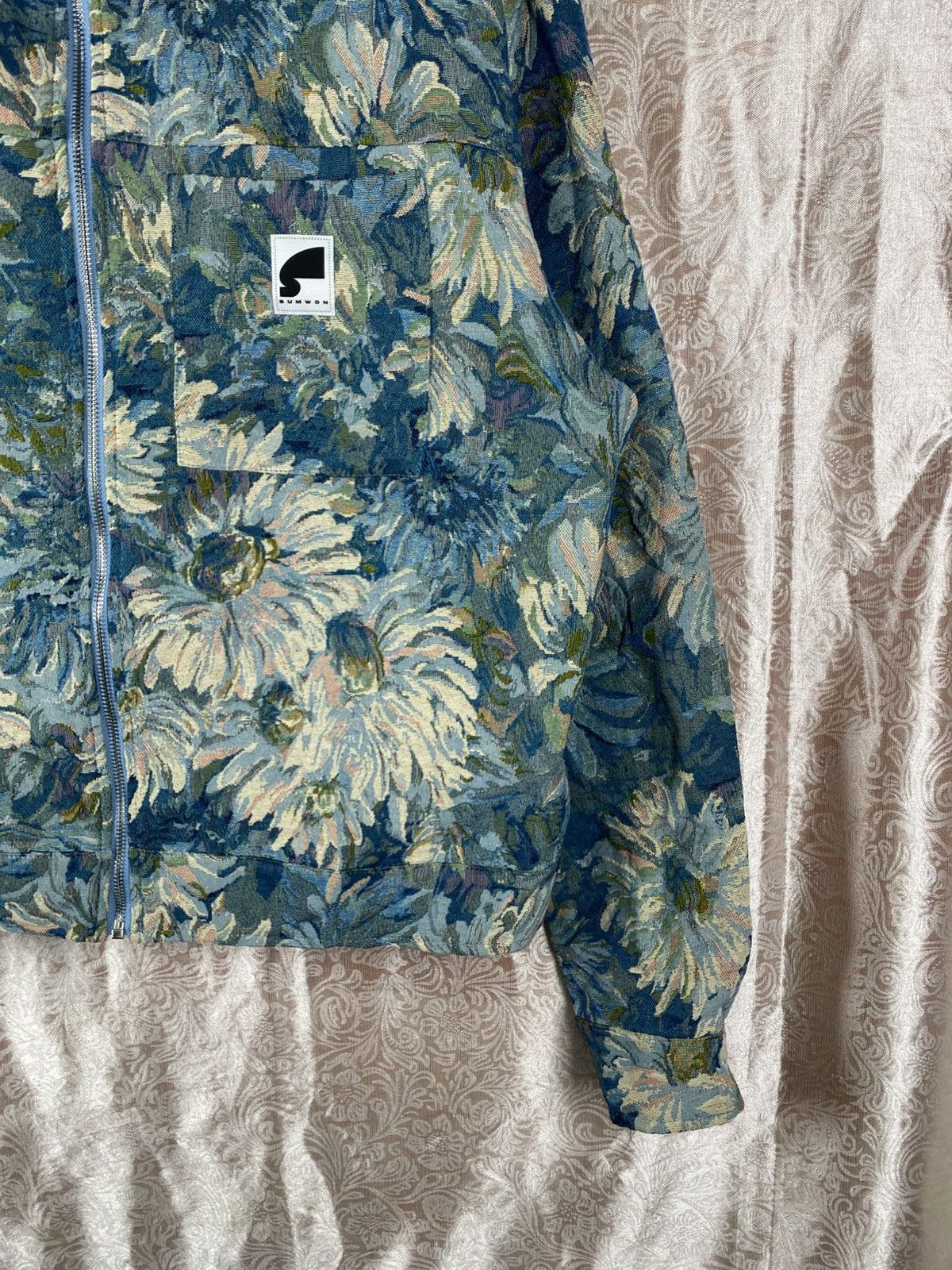 Vintage Sumwon Floral Tapestry Jacket Blue Vintage Aesthetic Zip-Up Size US L / EU 52-54 / 3 - 6 Thumbnail