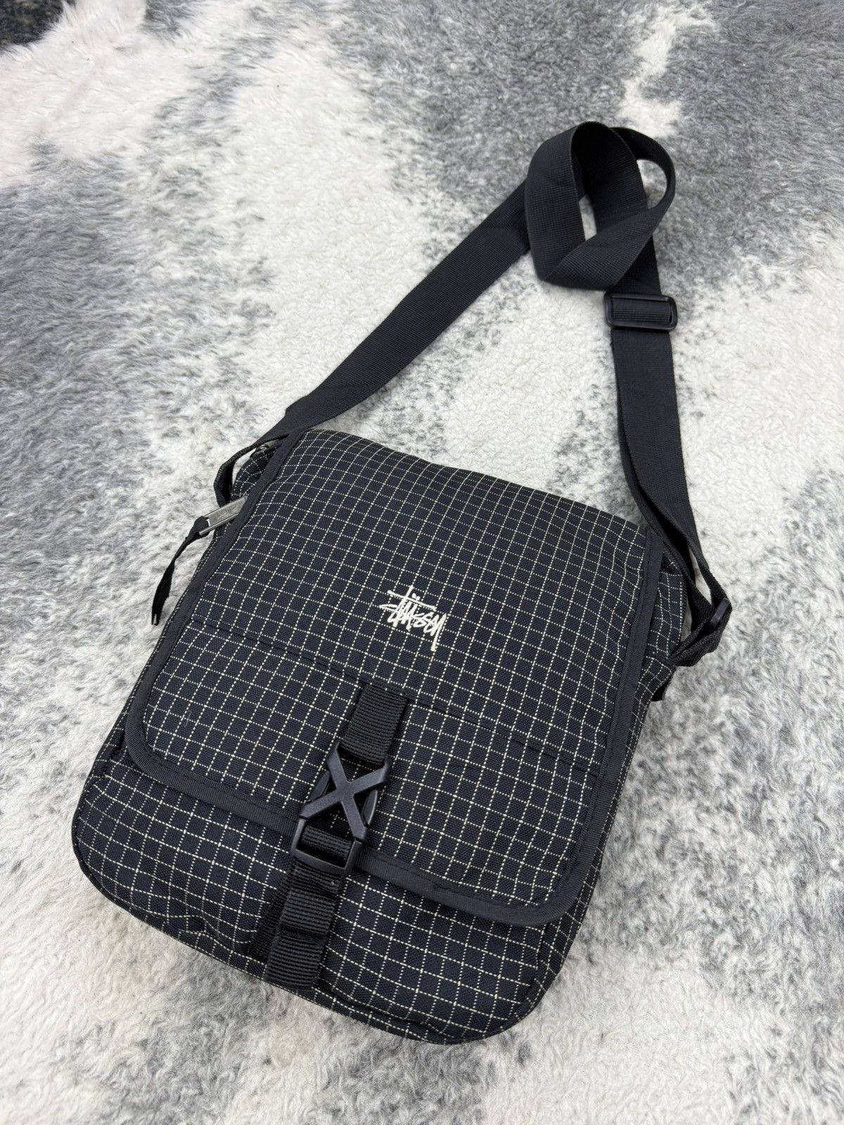 Stussy Vintage RARE 90s STUSSY Small Checked Flip On Sling Bag Size ONE SIZE - 2 Thumbnail