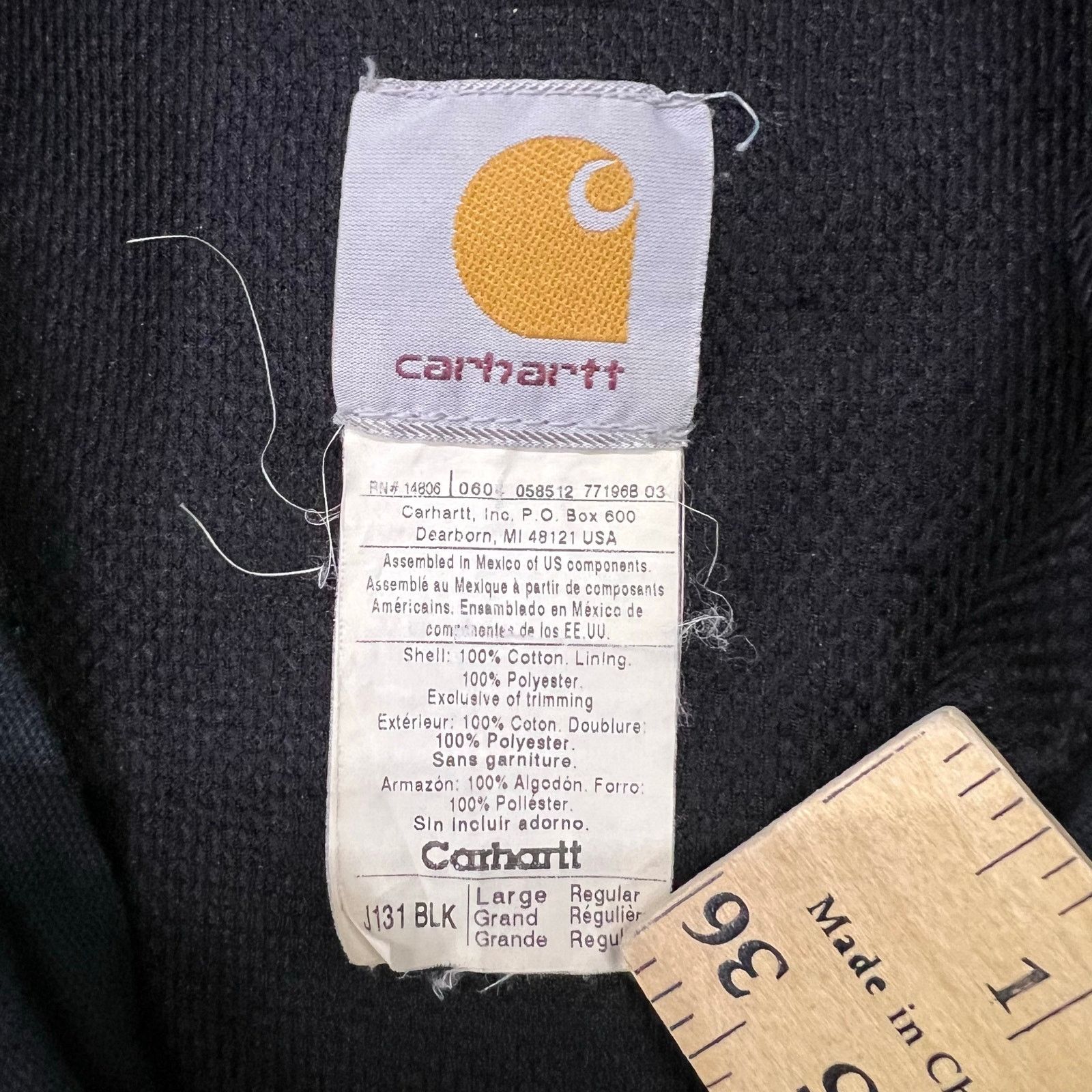 Carhartt Vintage Y2K Carhartt J131 BLK Black Active Jacket Hooded L Size US L / EU 52-54 / 3 - 2 Thumbnail
