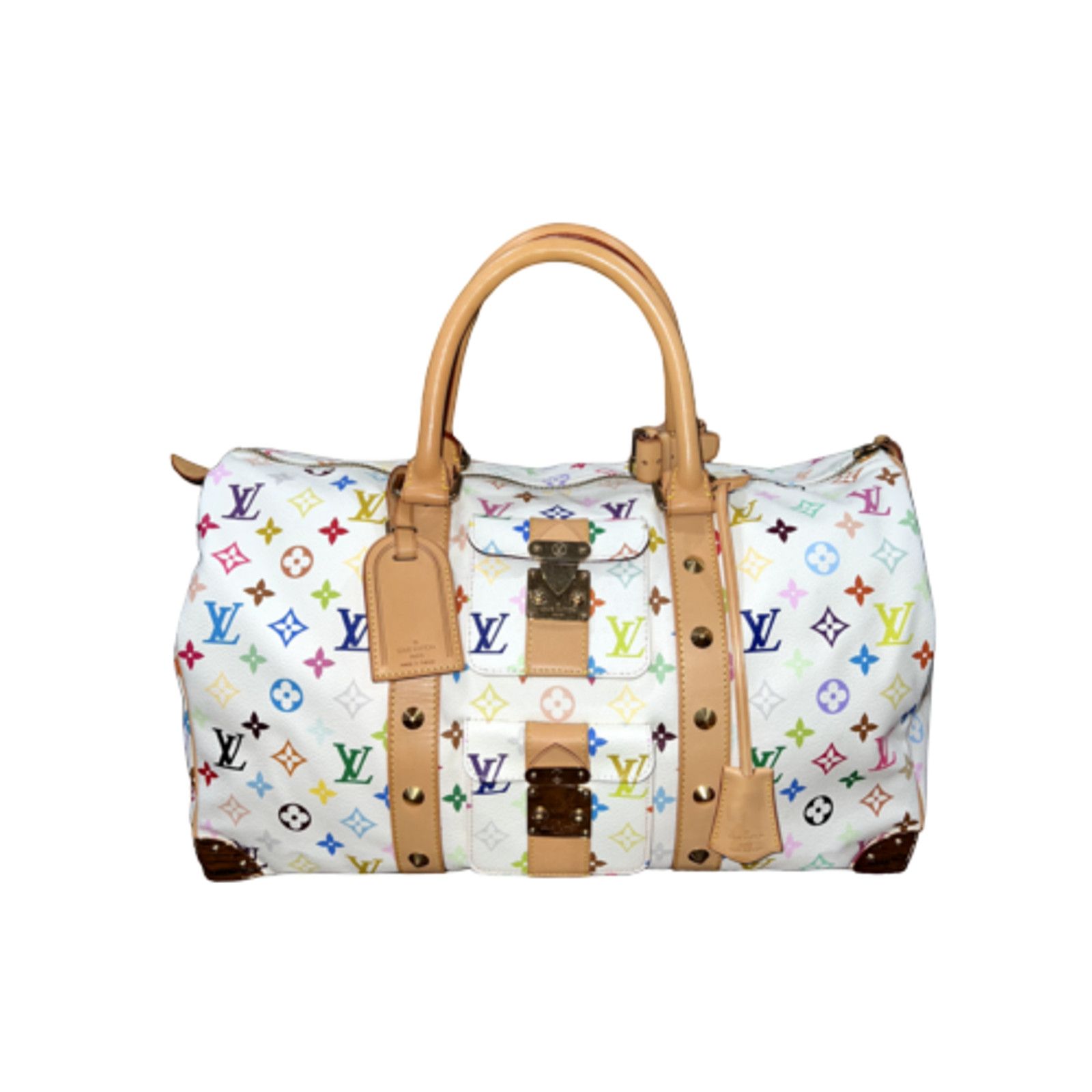 Louis Vuitton Louis Vuitton Keepall White Multicolor Monogram Travel Bag Size ONE SIZE - 1 Thumbnail