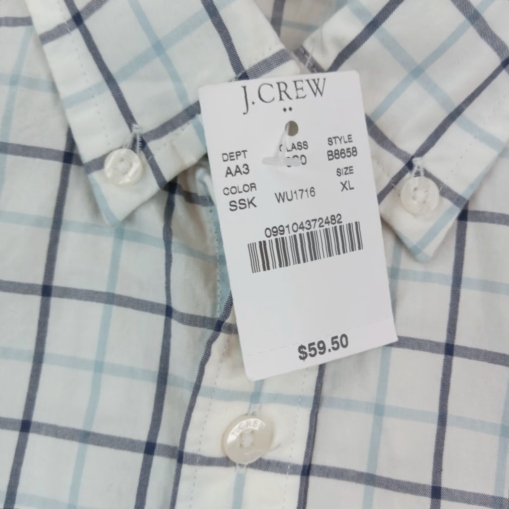 J.Crew J.CREW Shirt Mens Extra Large Blue White Plaid Button Up Long Sleeve Casual Business Size US XL / EU 56 / 4 - 6 Thumbnail