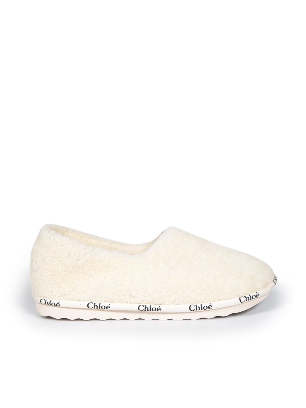 image of Chloe Ecru Shearling Woody Closed Slipper, Women's (Size 10)