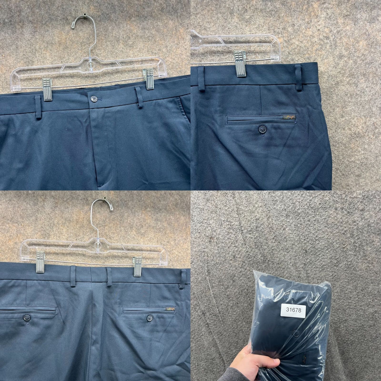 Vintage Greg Norman Shorts Mens 38 Blue Navy Stretch Casual Lightweight Pleated Chino Regular Waist 38in Baseball, 8in Inseam, Knit Fabric, Polyester, Golf P Size US 38 / EU 54 - 8 Thumbnail