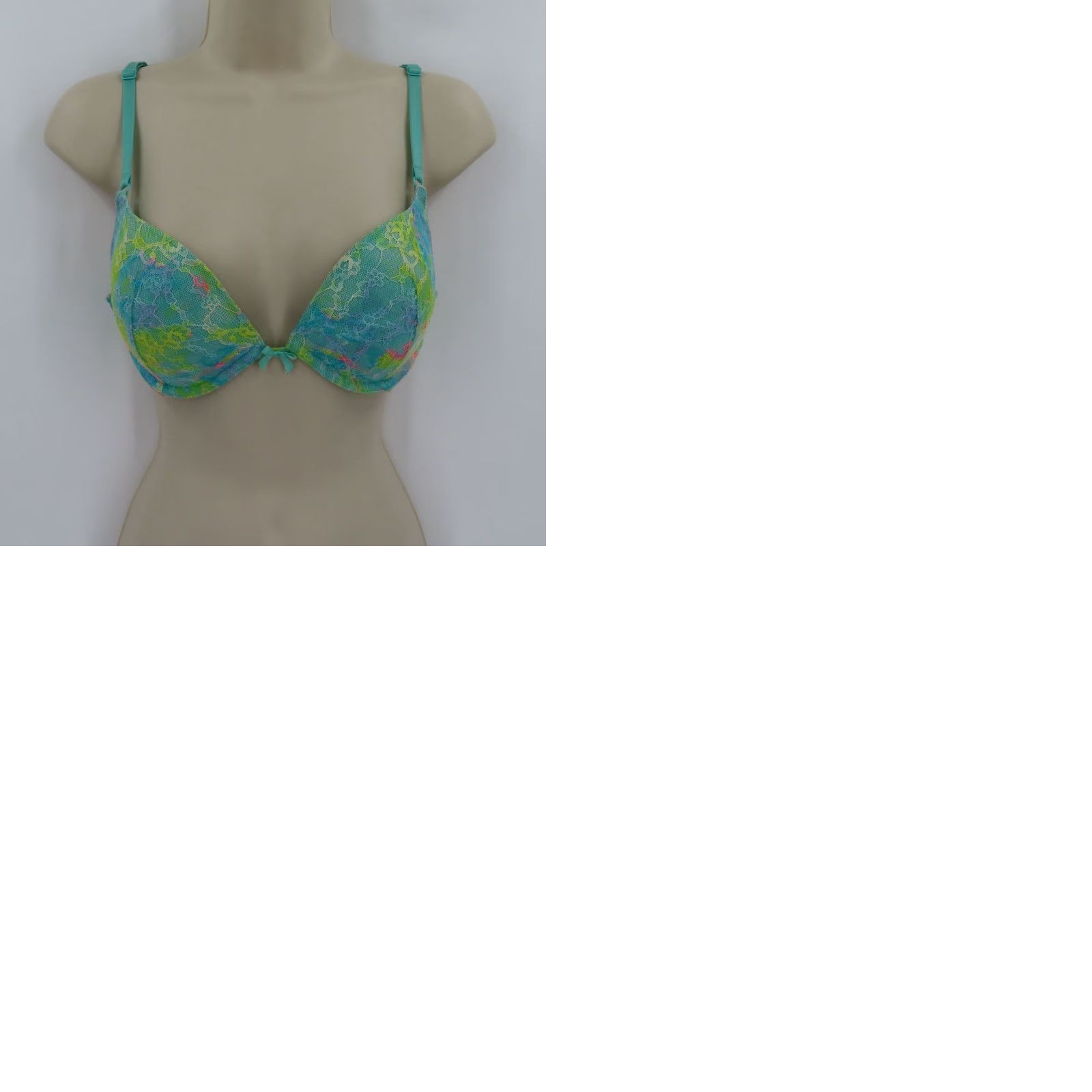 Victoria's Secret V IC TORIA'S SECRET Push Up Bra 34C Multicolor Floral Underwire Padded Lace Women Bra Size ONE SIZE - 10 Thumbnail
