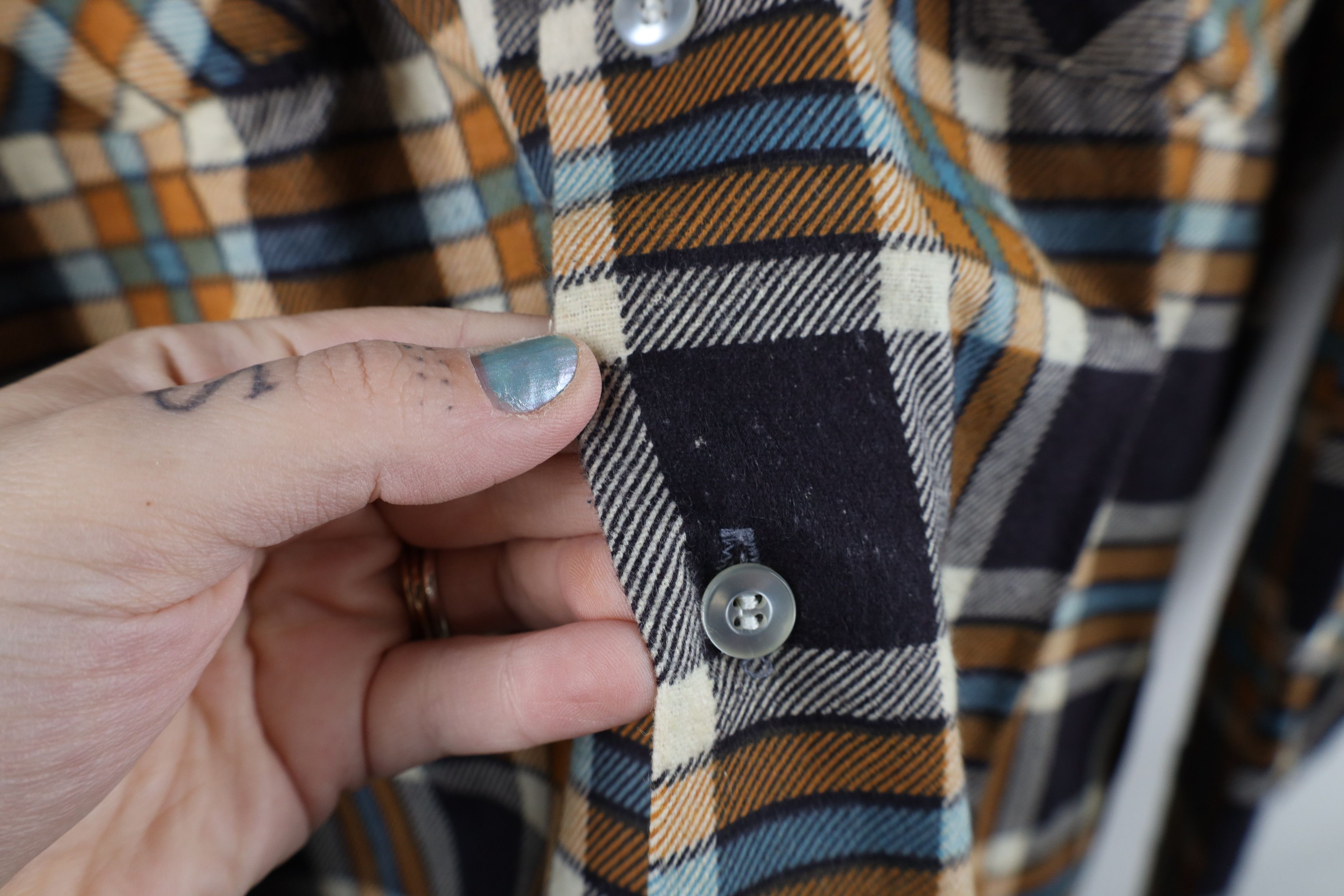 Vintage Deadstock Vintage 70s Streetwear Flannel Button Shirt Plaid Size US XL / EU 56 / 4 - 6 Thumbnail