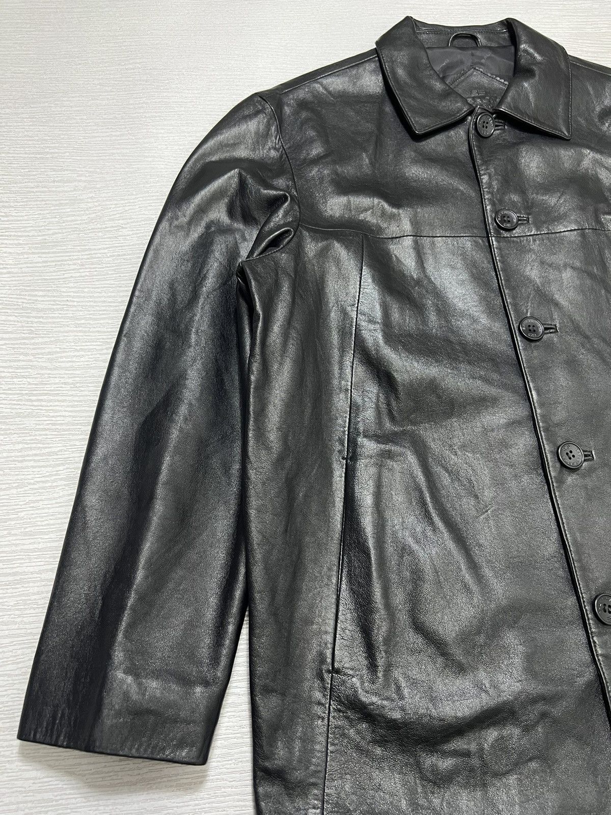 Balenciaga Balenciaga - Vintage - 1997 - Button Up Leather Coat Size US L / EU 52-54 / 3 - 6 Thumbnail