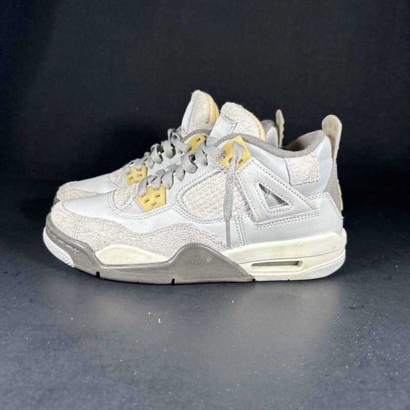 image of Air Jordan 4 Retro Se Gs 'craft' Youths Sneaker - Size 5 in Grey, Men's