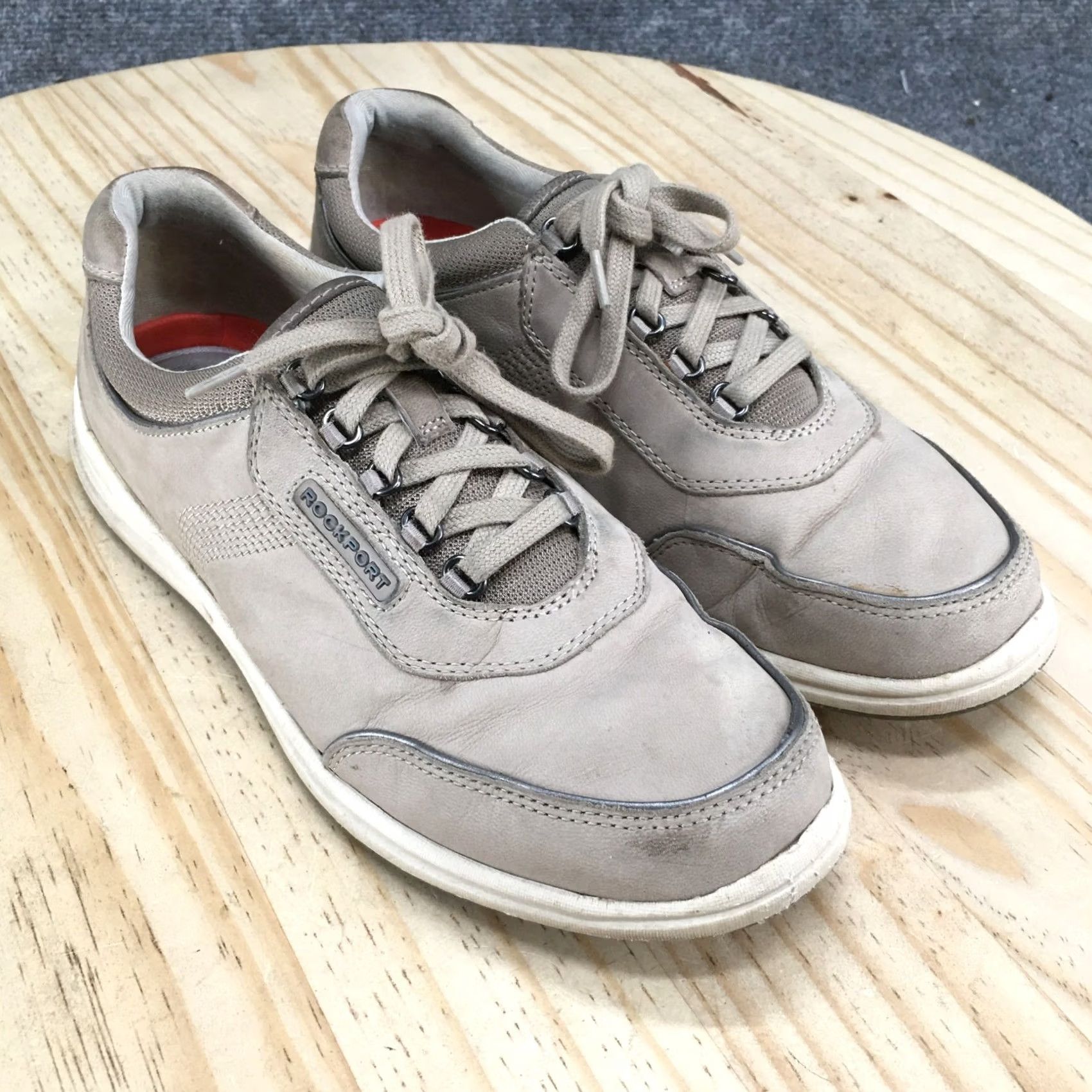 Rockport Rockport Shoes Womens 8 M Casual Sneakers Beige Leather Lace Up Low Top M76019 Size M / US 6-8 / IT 42-44 - 3 Thumbnail