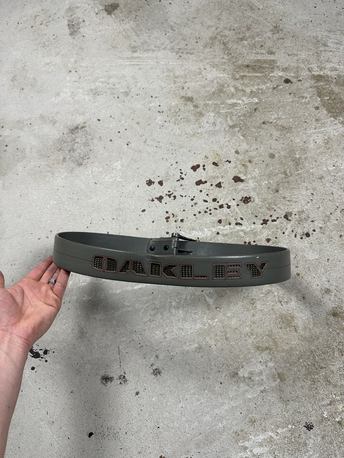Oakley ‼️ Vintage 90s Oakley Grey Belt Spell Out Buckle Size ONE SIZE - 2 Thumbnail