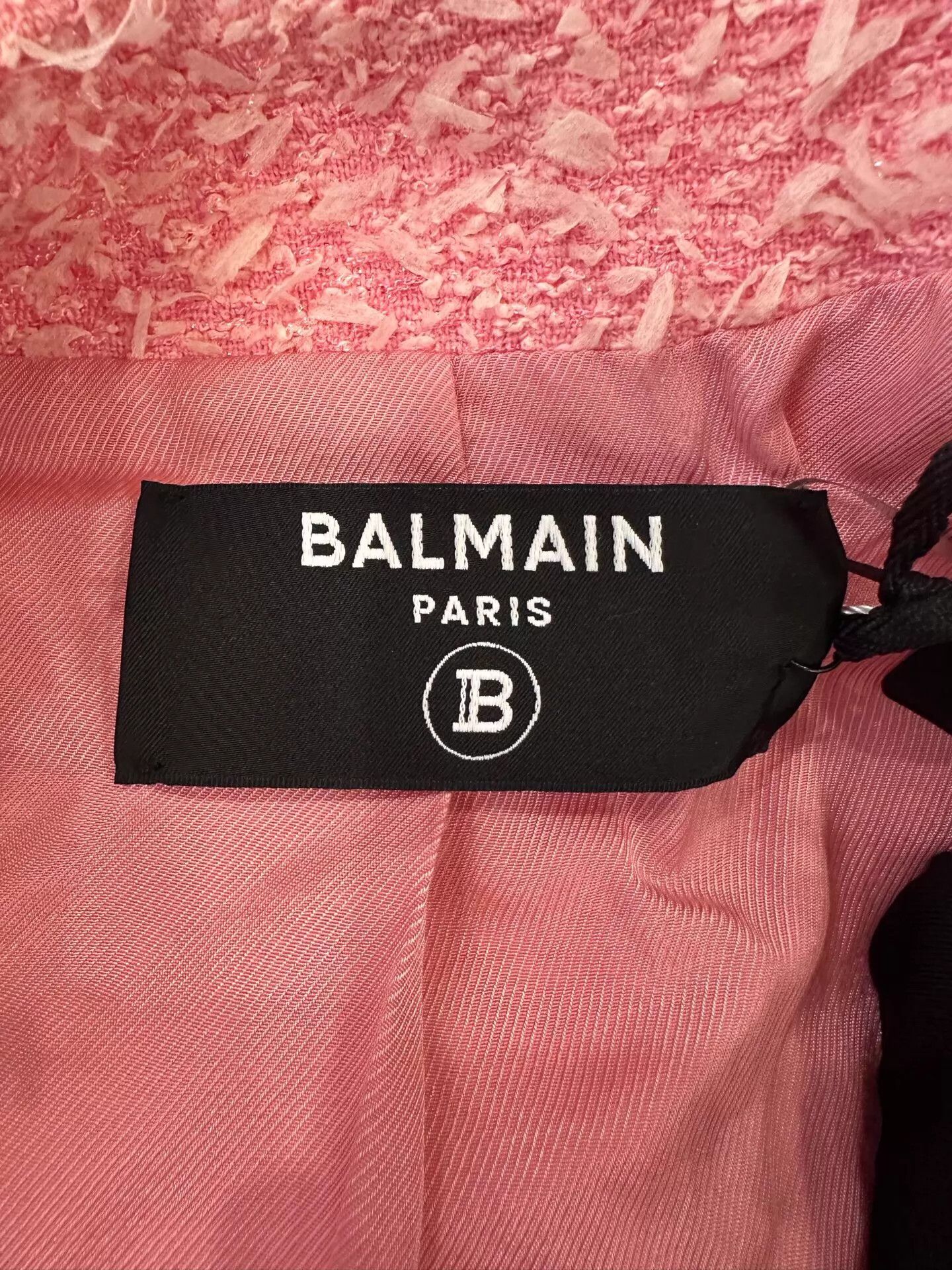 Balmain Balmain pink tweed pave B logo jacket women's Size XS / US 0-2 / IT 36-38 - 6 Thumbnail