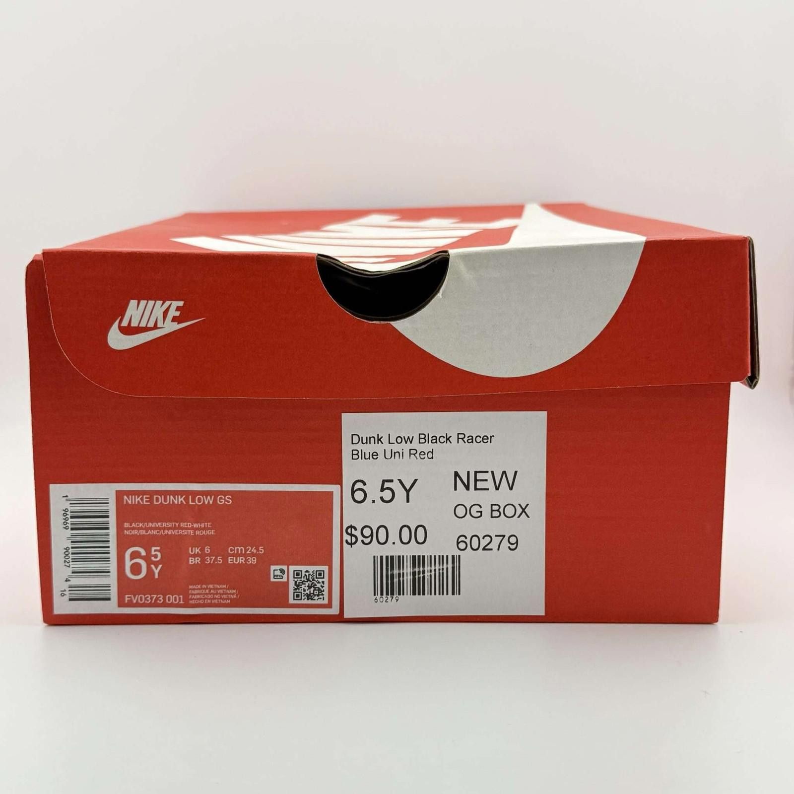 Nike Nike Dunk Low Black Racer Blue Uni Red 6.5Y New Size US 6.5 / EU 39-40 - 9 Thumbnail