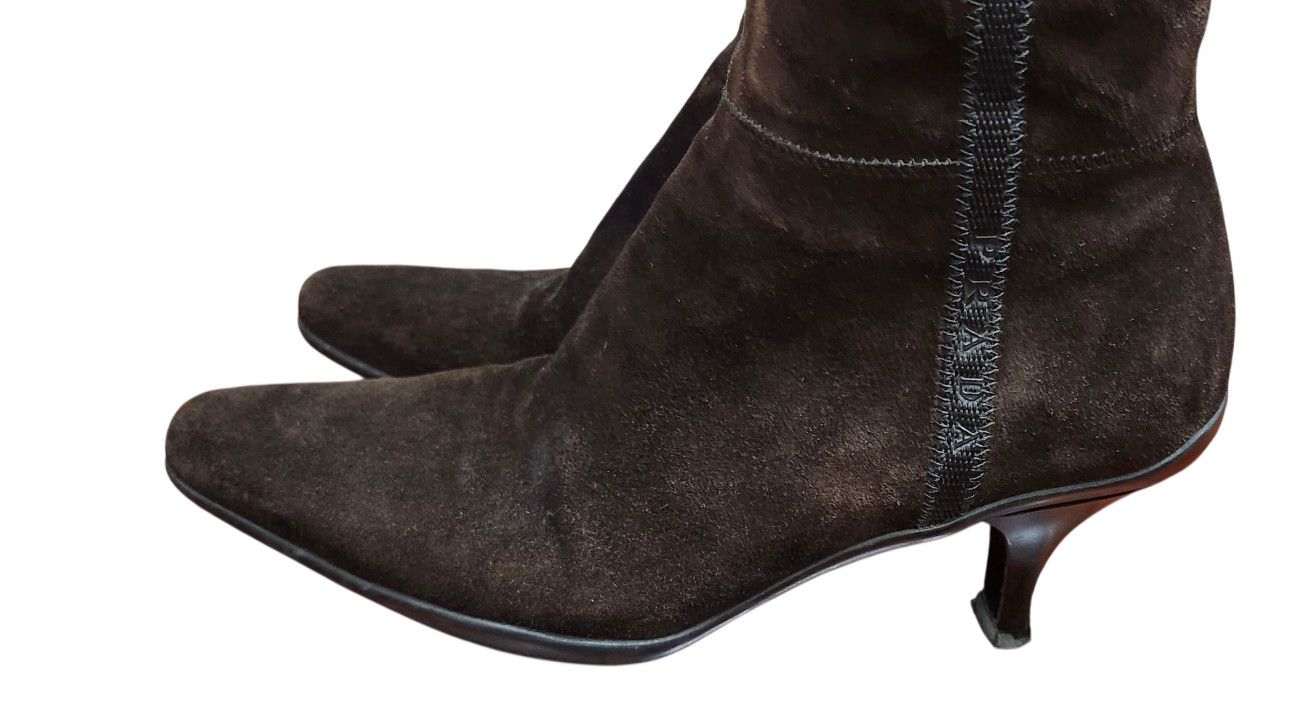 Prada PRADA BROWN SUEDE HEELED BOOTS - EU 38.5/US 8 Size US 8.5 / IT 38.5 - 8 Thumbnail