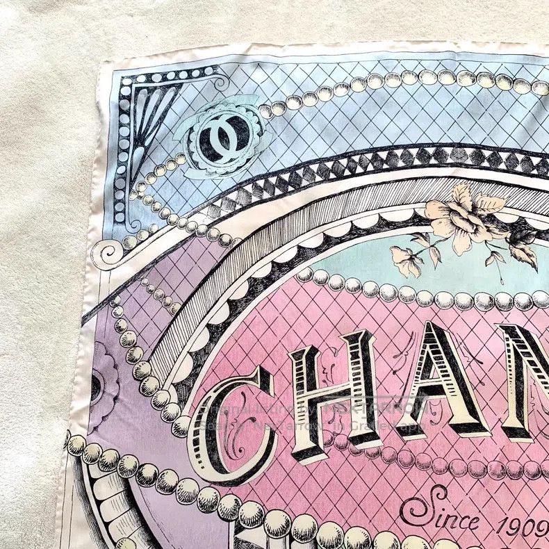 Chanel Chanel Colourful logo letter floral printed mulberry silk Size ONE SIZE - 3 Thumbnail