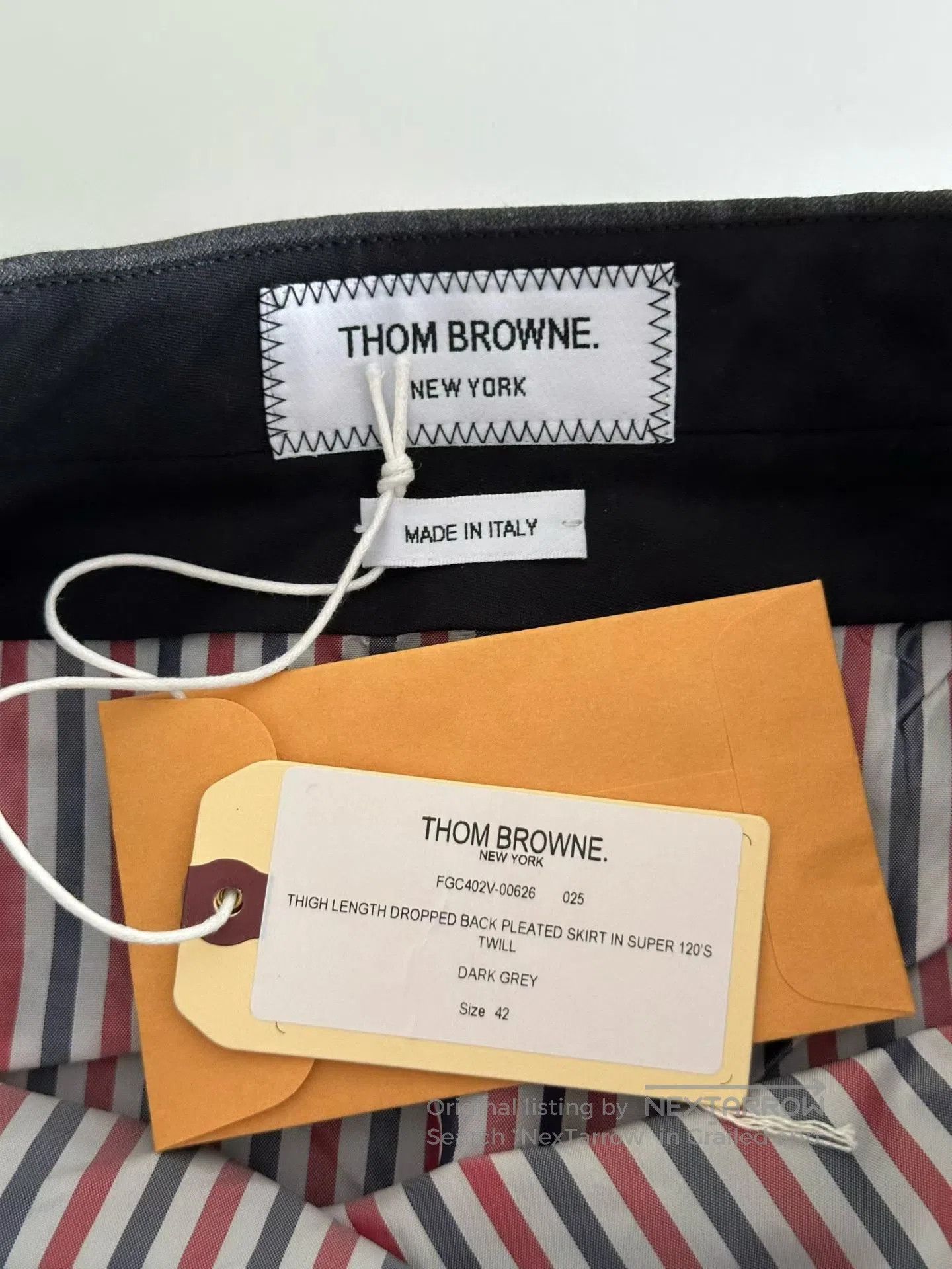 Thom Browne Thom Browne Grey Pleated Skirt| Size 41" - 3 Thumbnail