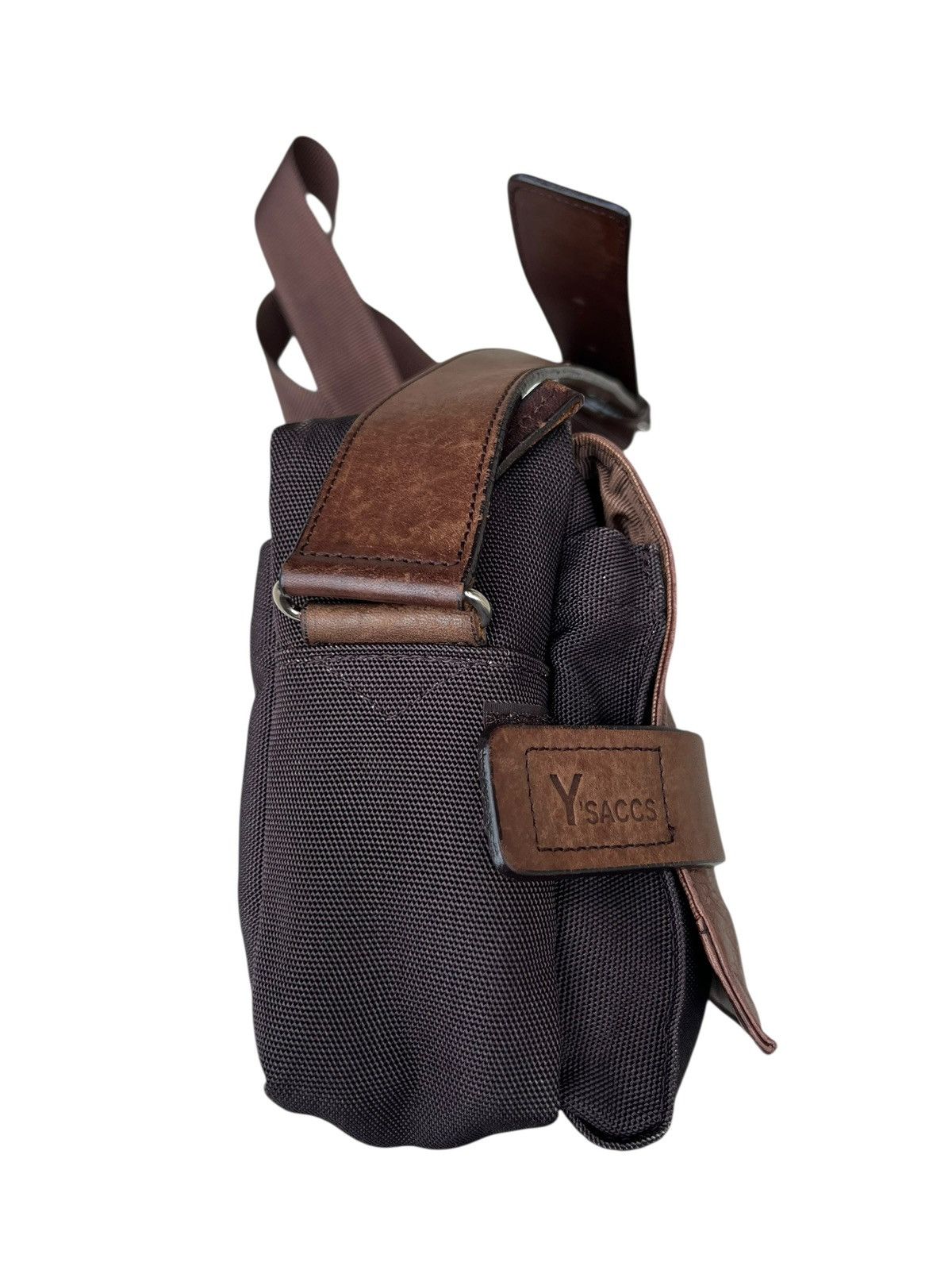 Yohji Yamamoto 2000s Yohji Yamamoto Y’saccs Hybrid Leather Sling Bag Size ONE SIZE - 11 Thumbnail