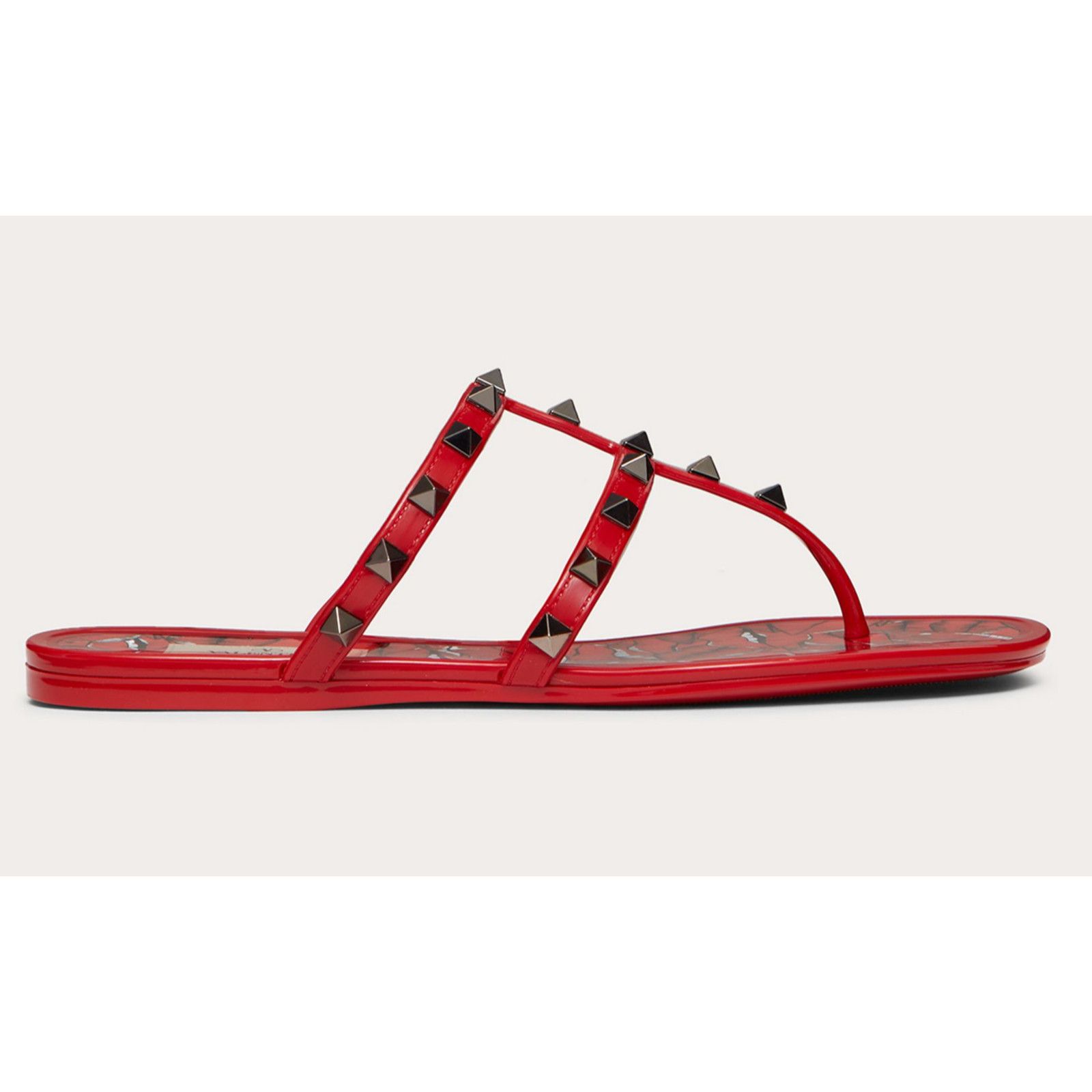 Valentino Rockstud Red Black Rubber Lipstick Jelly PVC Stud