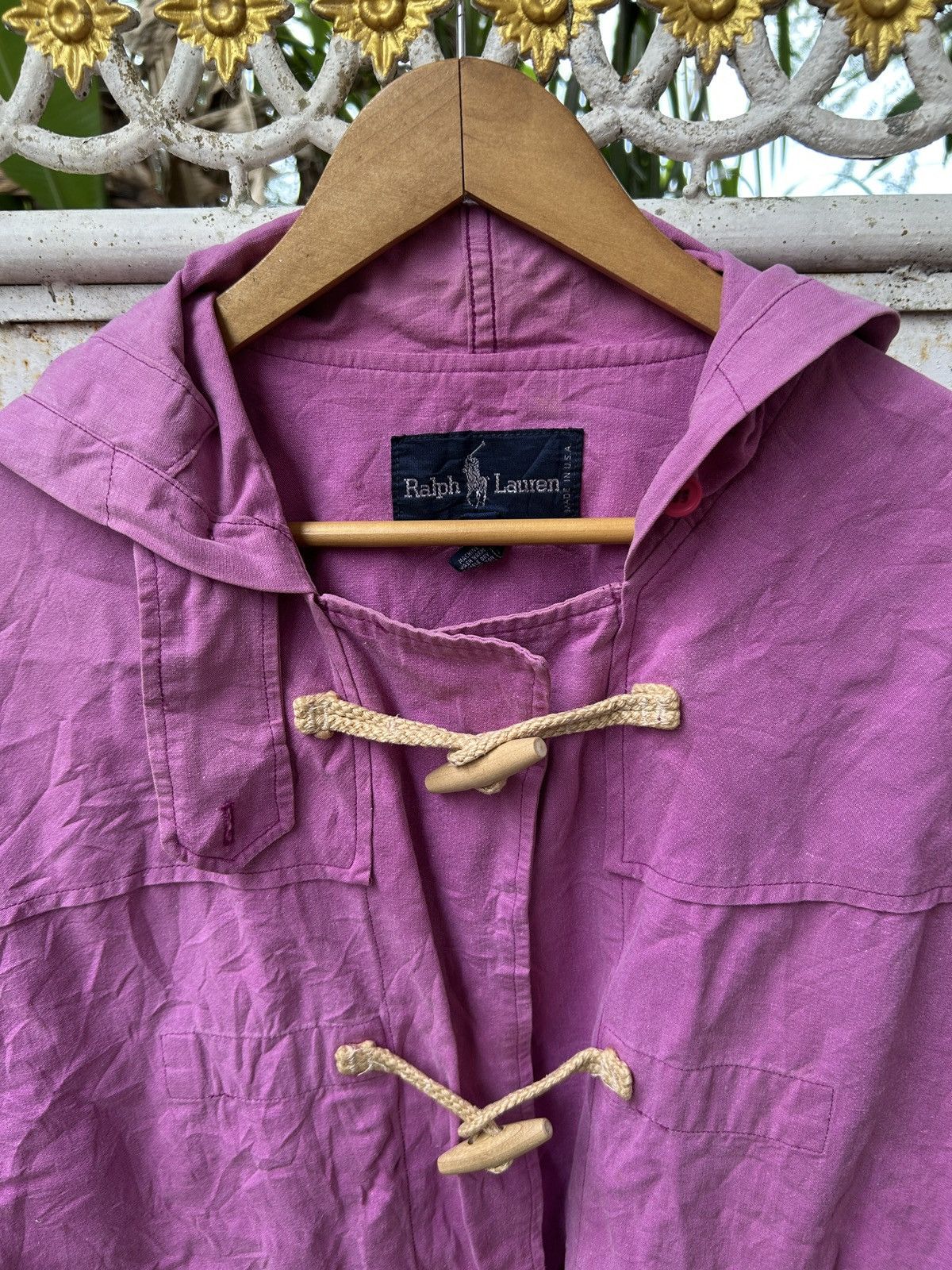 Vintage Vintage 80s-90s Polo Ralph Lauren Toggle Hoodie Sun Faded Size US L / EU 52-54 / 3 - 4 Thumbnail