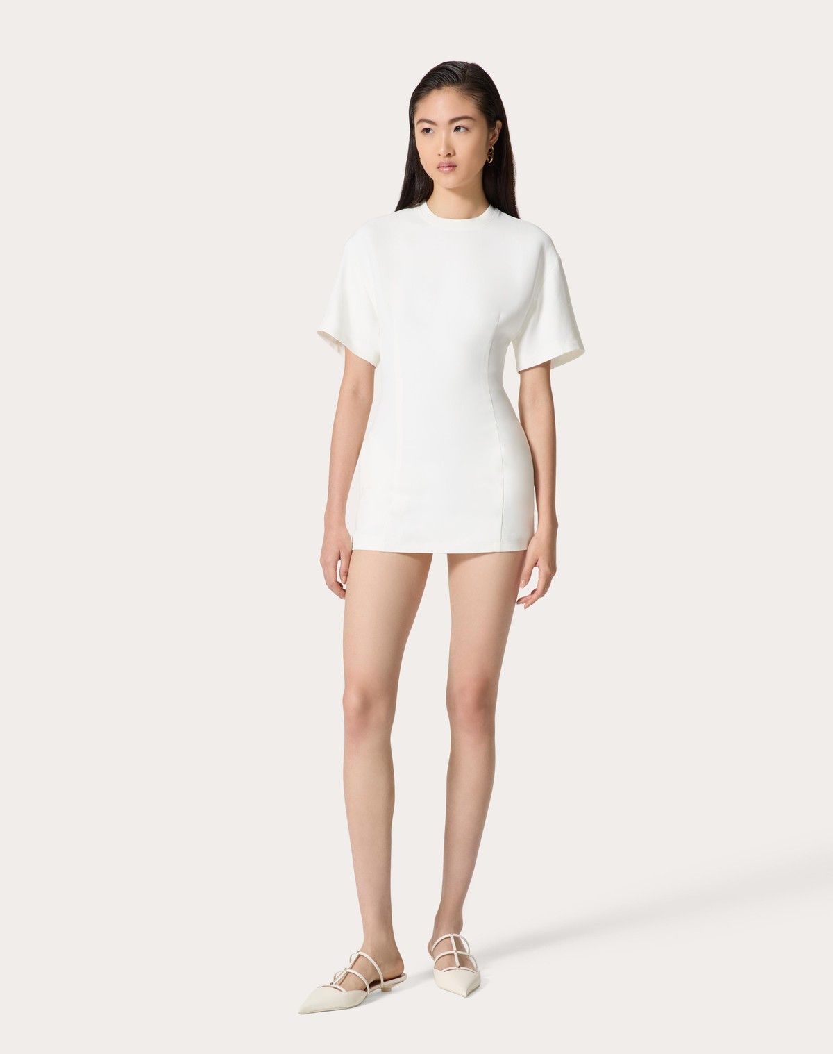 Valentino o1s1wg110525 Structured Couture Short Dress in White Size M / US 6-8 / IT 42-44 - 4 Thumbnail
