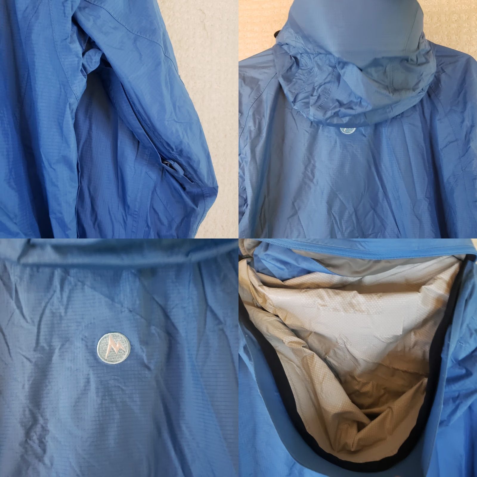 Marmot Marmot Wind Rain Jacket Women's M Blue Full Zip Hooded Neoprene Cuffs Windbreaker Rain Coat Casual Travel Size M / US 6-8 / IT 42-44 - 9 Thumbnail