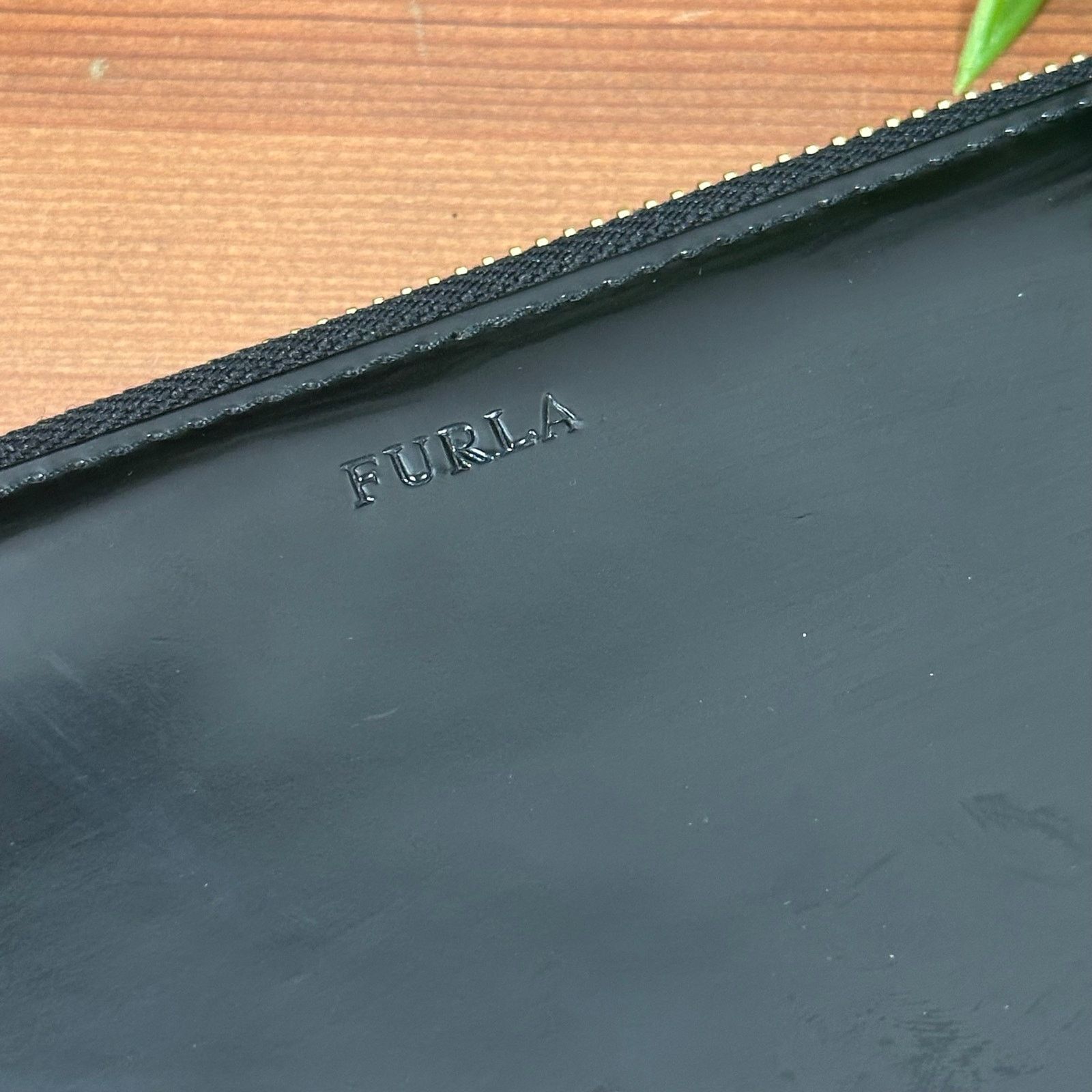 Furla Furla Black Patent Leather Zip Around Wallet Size ONE SIZE - 8 Thumbnail