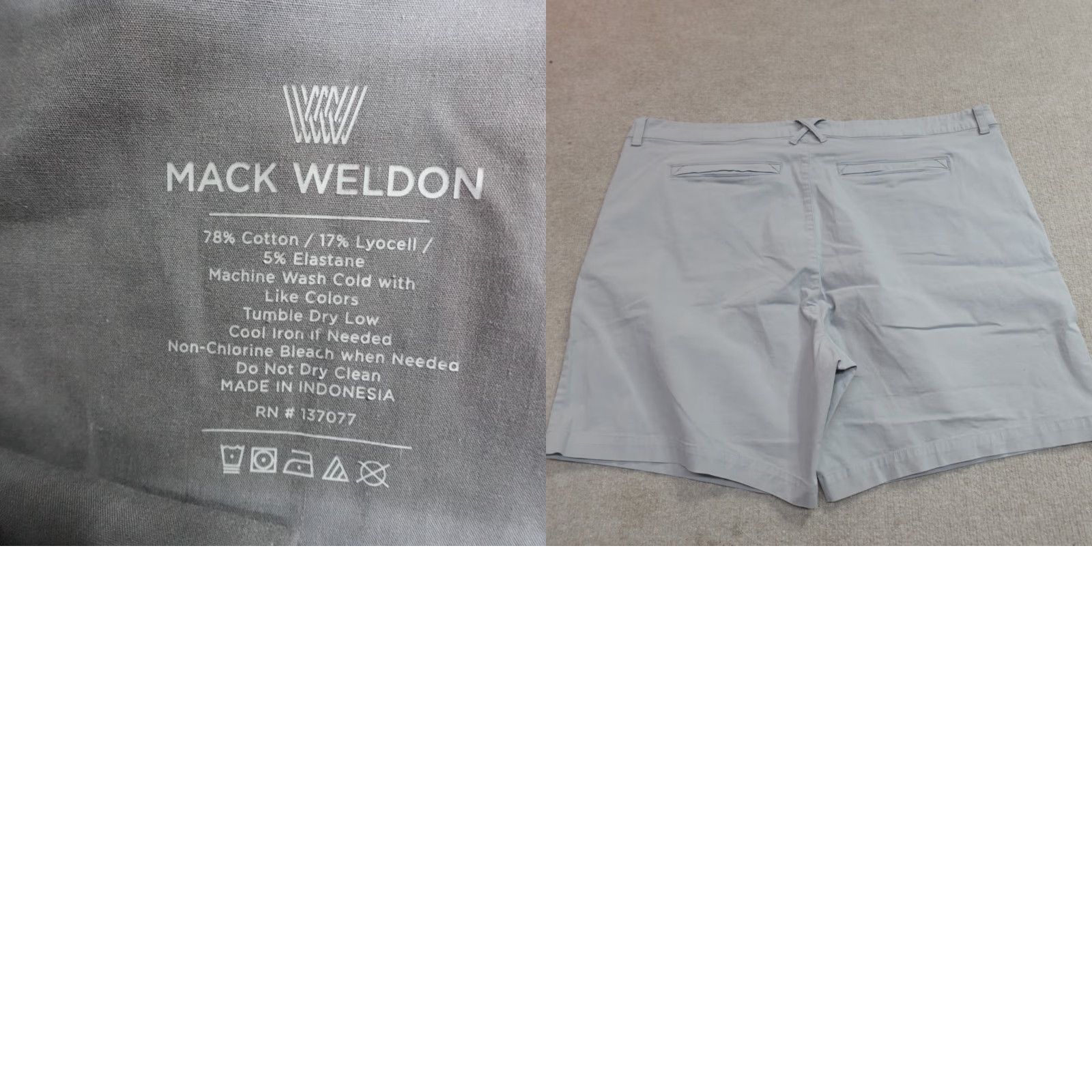 Vintage Mack Weldon Shorts 44 Gray Chino Solid 7" Cotton Blend Regular Men Size US 44 / EU 60 - 8 Thumbnail