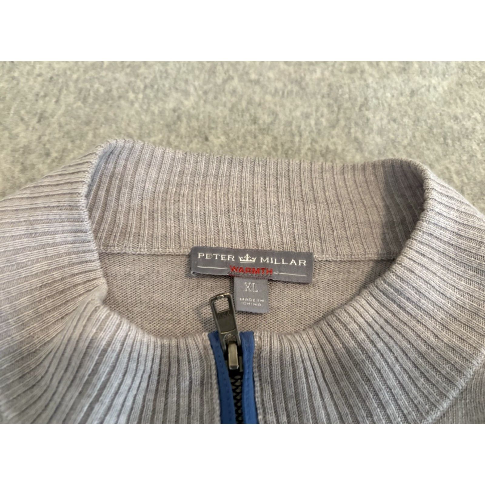 Peter Millar Peter Millar Sweater Pullover XL Mens Wool Gray Golf Merino Wool Quarter Zip Size US XL / EU 56 / 4 - 2 Thumbnail
