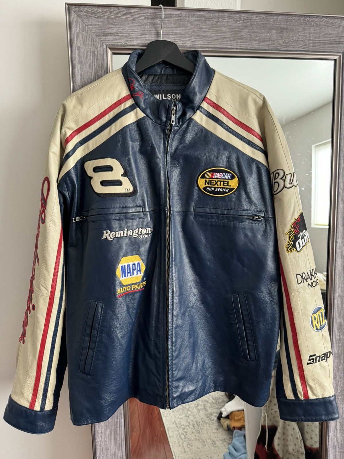 Wilsons Leather VINTAGE DALE EARNHARDT JR LEATHER RACING JACKET | Grailed