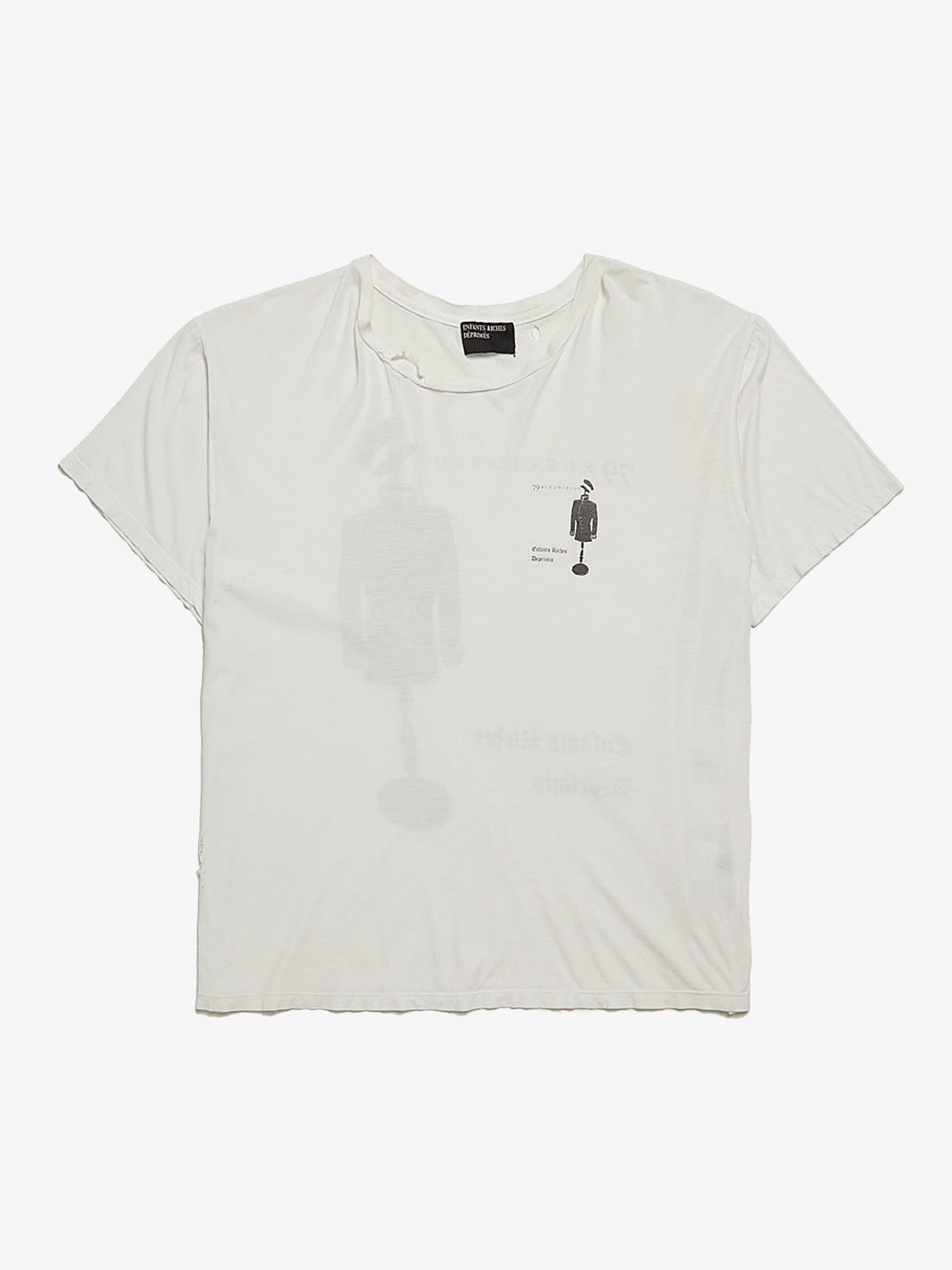 White 79 Rue Charlot Distressed Cotton T-Shirt