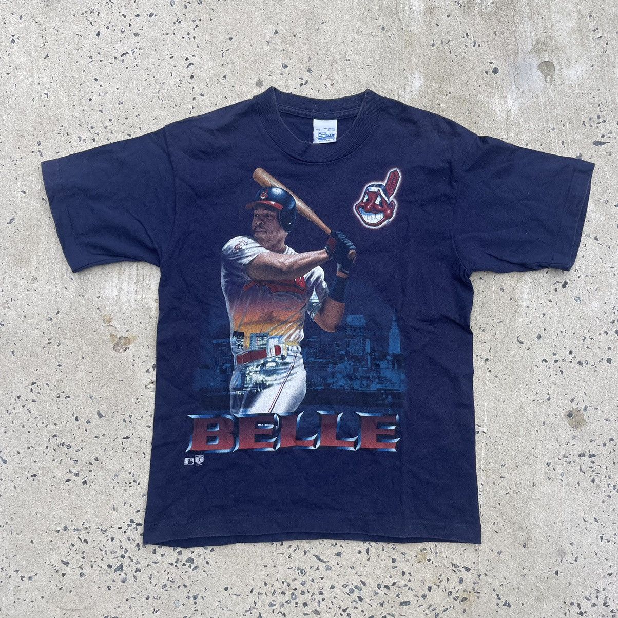Salem Sportswear Vintage 90s ALBERT BELLE CLEVELAND INDIANS Shirt Size US XS / EU 42 / 0 - 1 Thumbnail