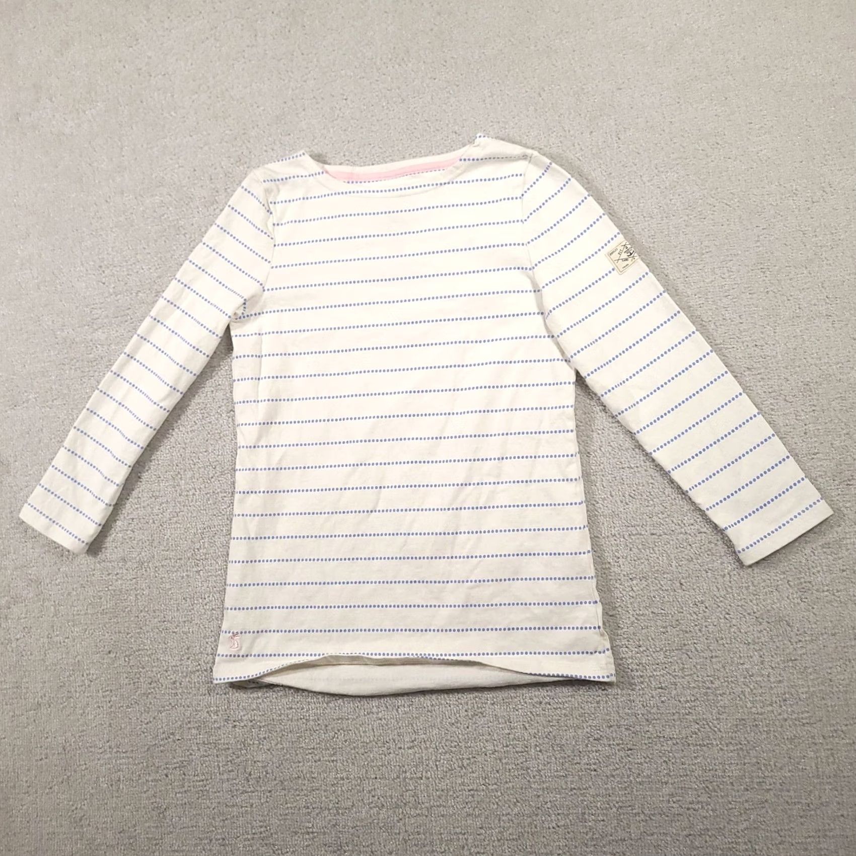 Vintage Joules Top White Blue Sz 6 Long Sleeve Striped Size M / US 6-8 / IT 42-44 - 2 Thumbnail