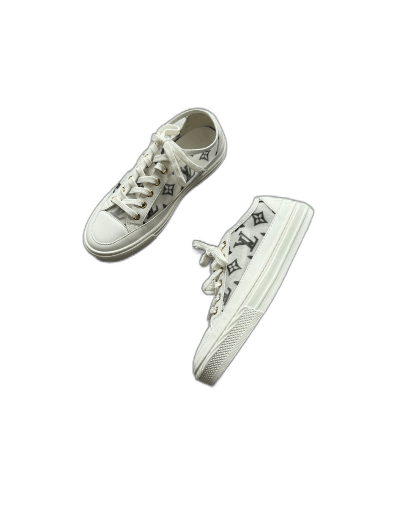 Louis Vuitton Louis Vuitton White Logo Canvas Sneakers-yf Size US 5.5 / EU 38 - 1 Thumbnail