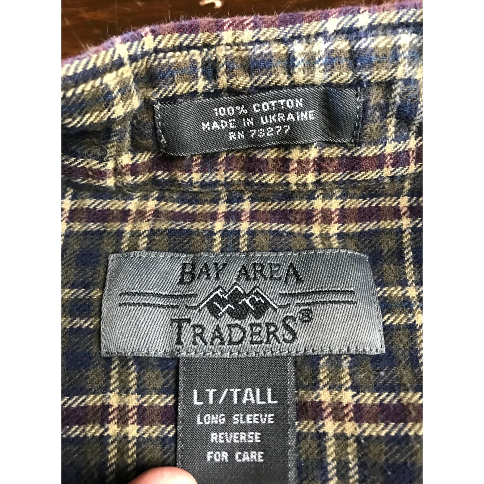 Area Bay Area Traders Shirt Men's TL/Tall Long Sleeve Plaid Flannel Green Blue Red Button-Up Pocketed Size US L / EU 52-54 / 3 - 3 Thumbnail