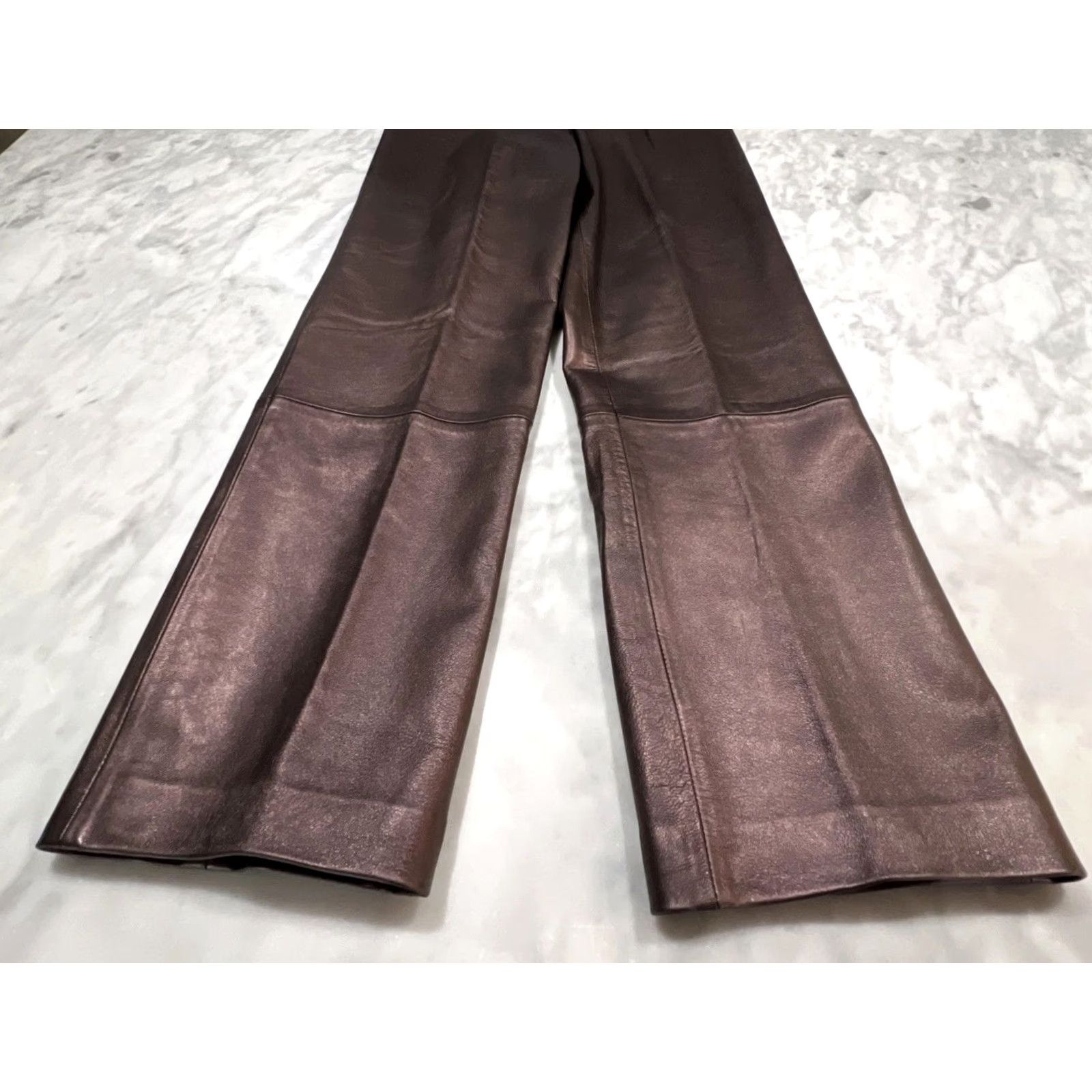 Ellen Tracy VINTAGE Linda Allard Ellen Tracy Pants Women 12 Leather Mauve 90s Size 34" / US 12 / IT 48 - 3 Thumbnail