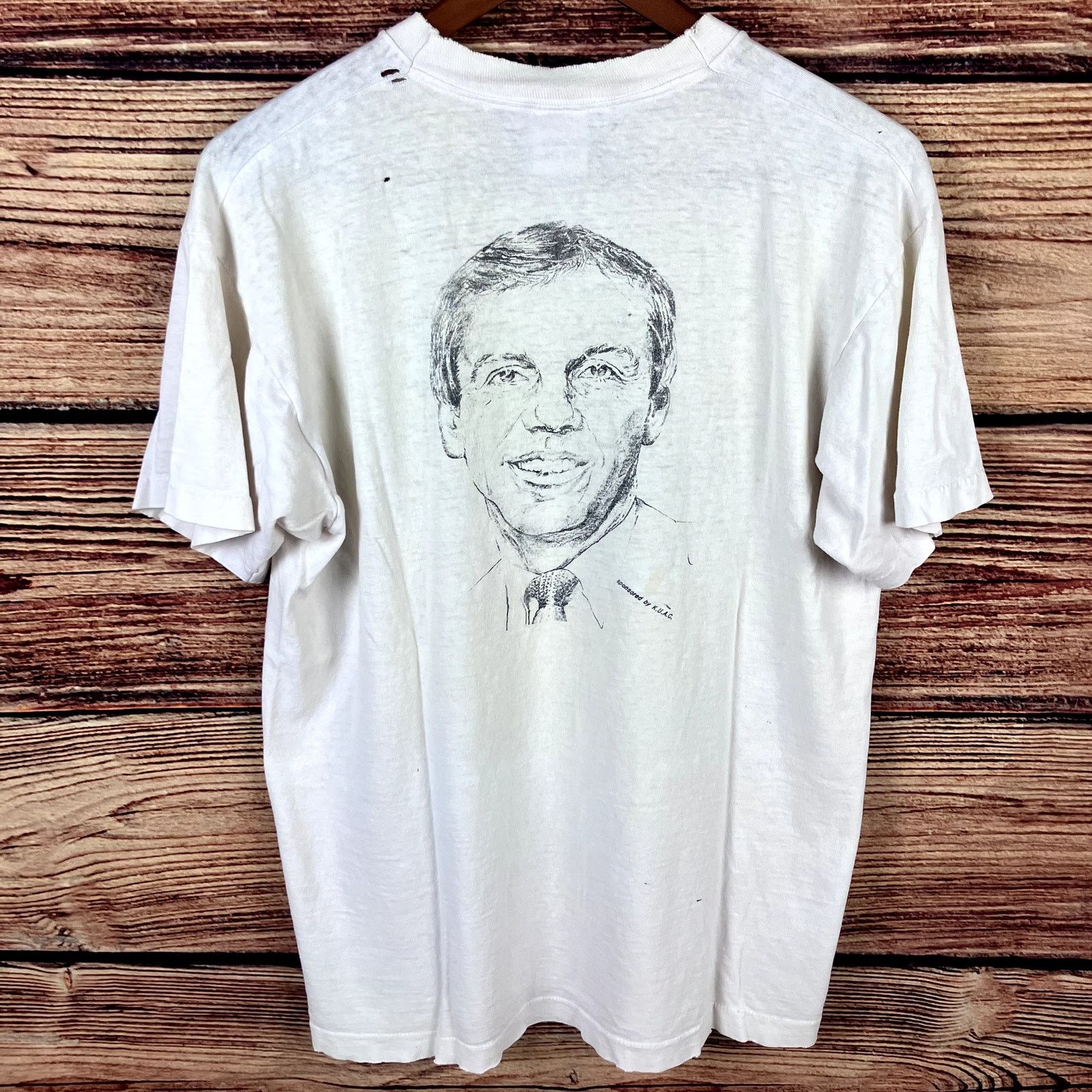 Fruit Of The Loom × Vintage 1990s Late Night At The Phog With Roy Williams KU T-shirt Size US L / EU 52-54 / 3 - 4 Thumbnail